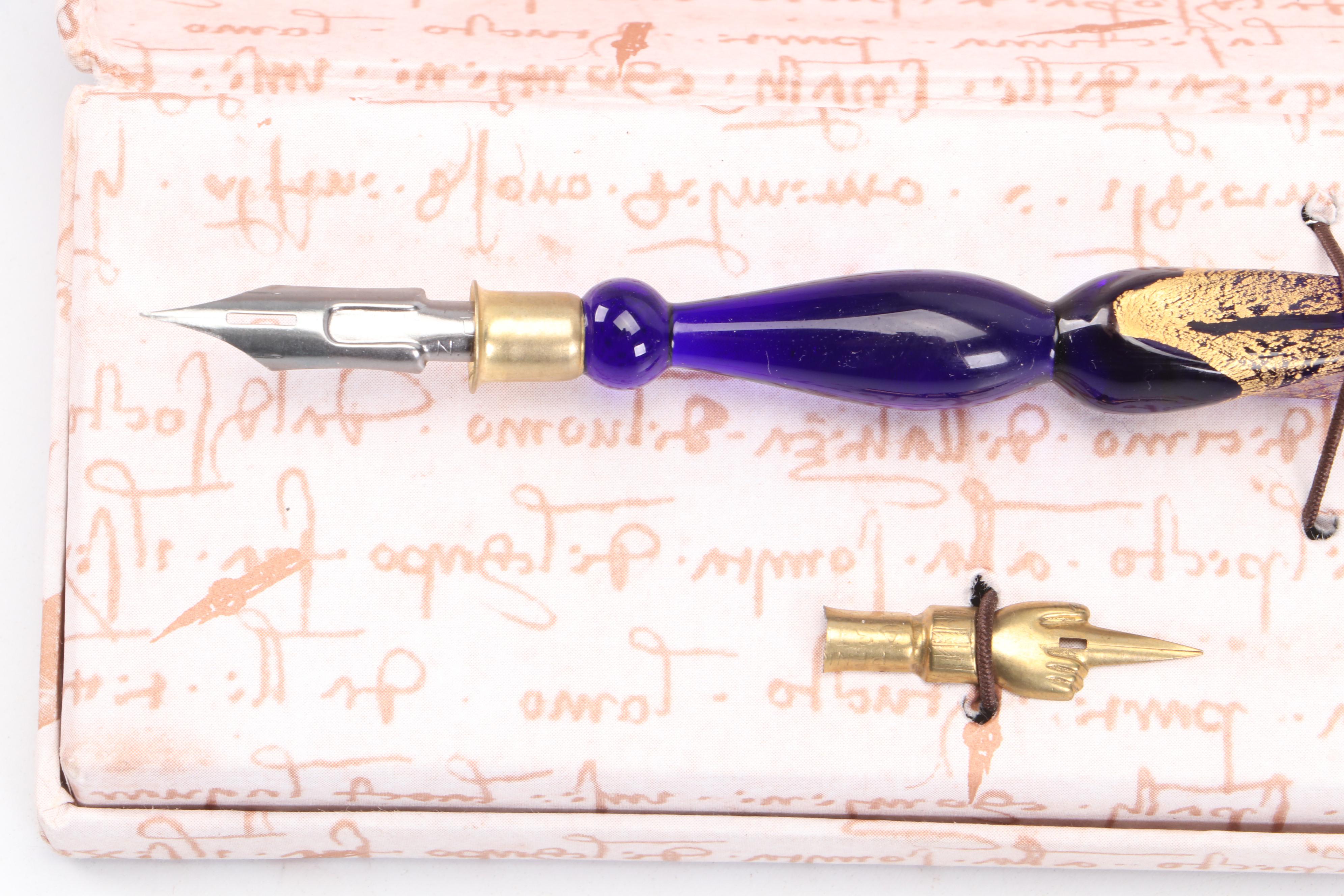 Murano Glass Dip Pen with Nibs and Paris D.Nore All-Glass Dip Pen