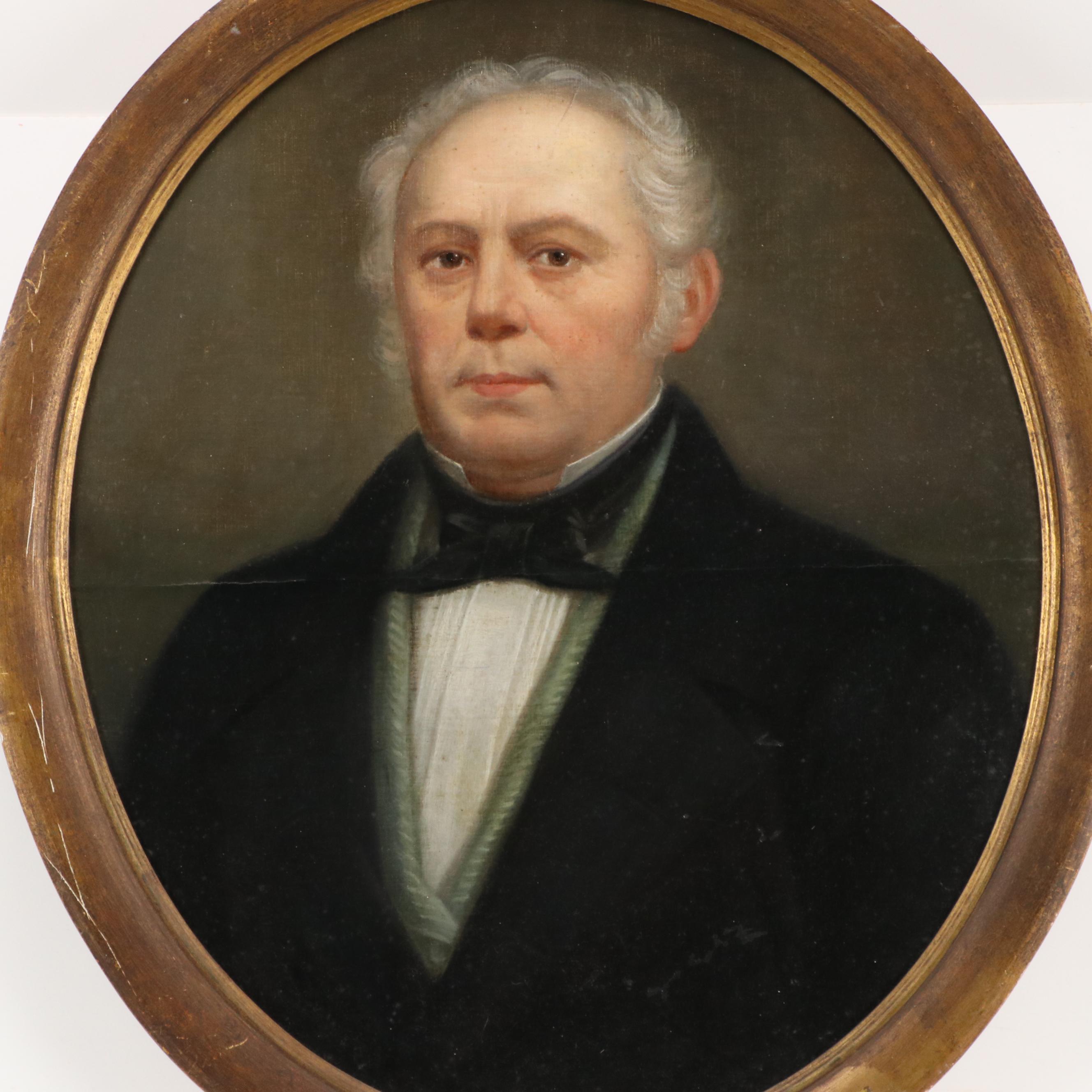 European Oil Portrait "Baron Von de Caveyde," Mid 19th Century