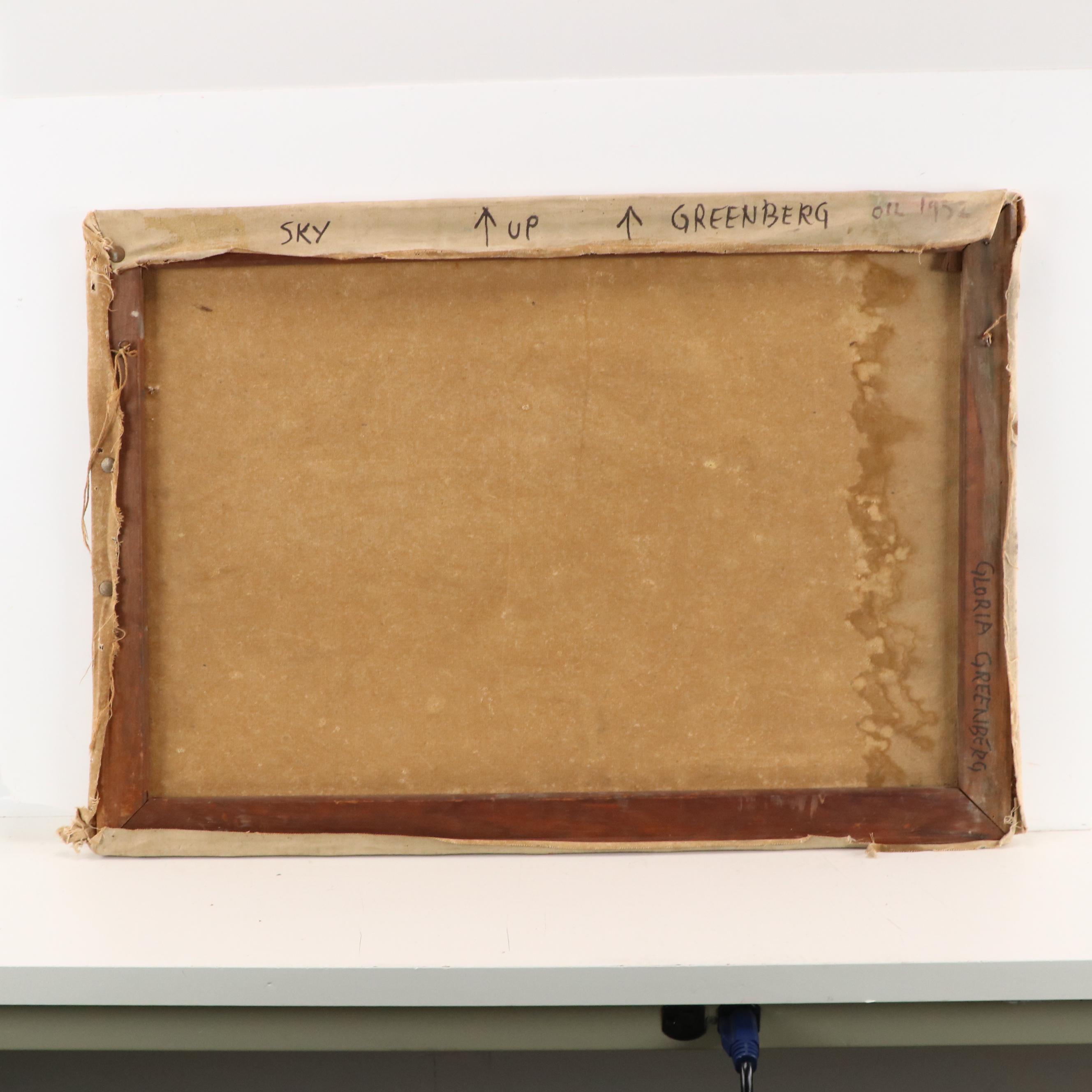 Gloria Greenberg Abstracted Painting "Sky" 1952