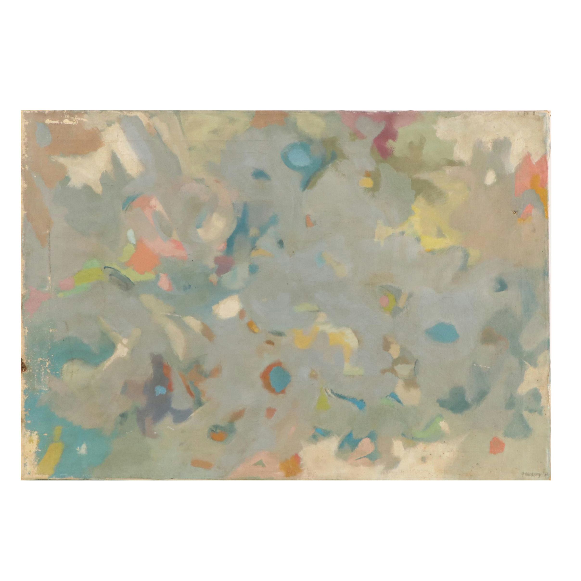 Gloria Greenberg Abstracted Painting "Sky" 1952