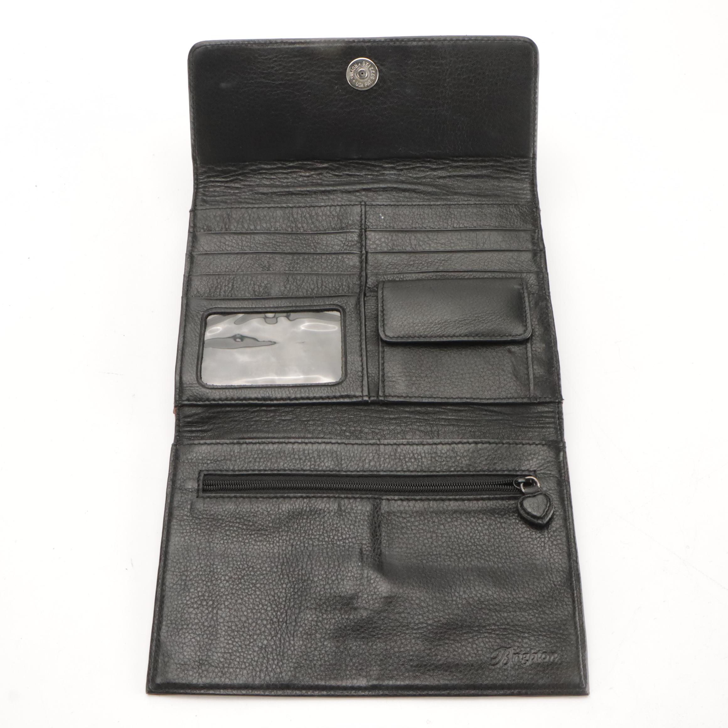 Brighton Shoulder Bag and Clutch in Brown Croc Embossed Leather