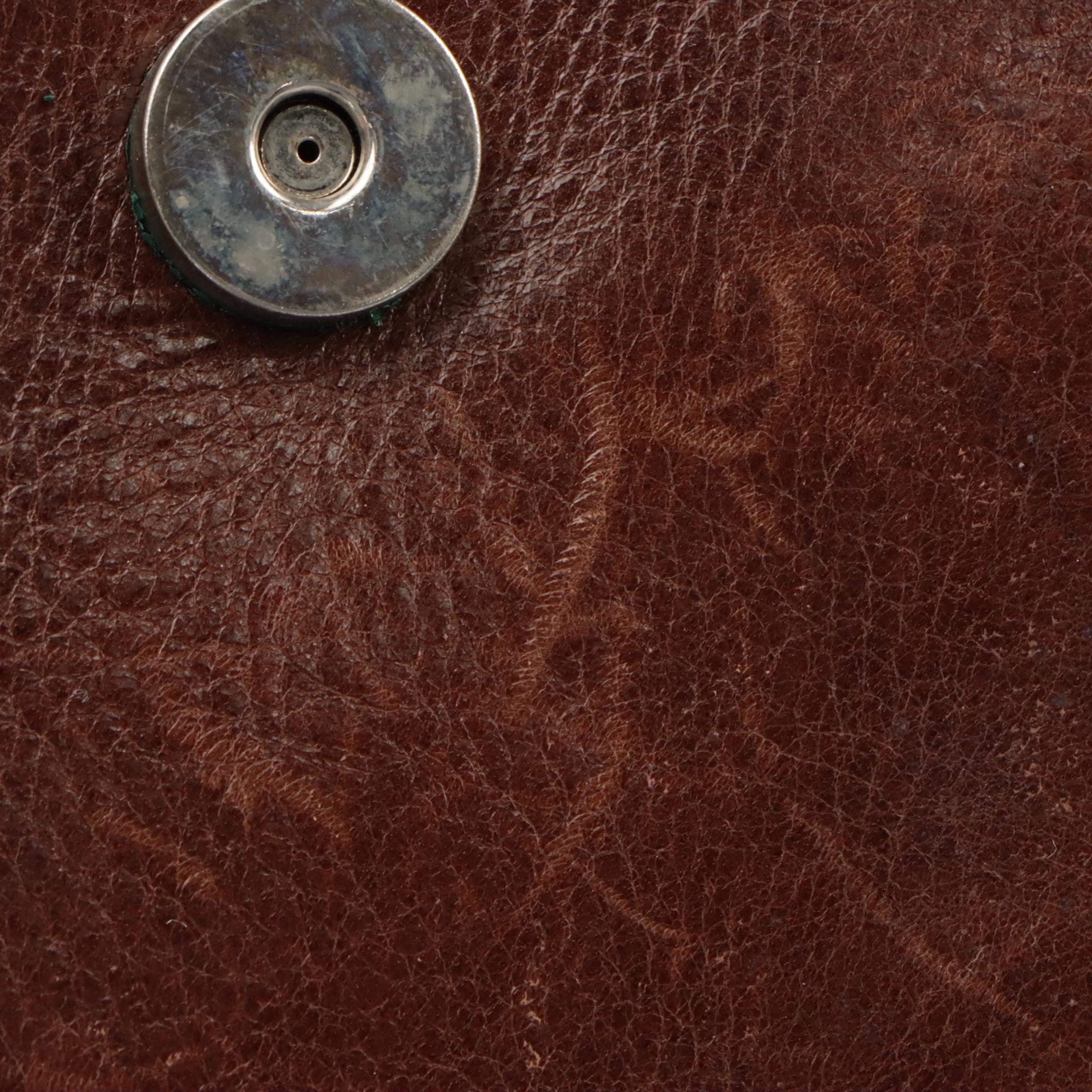 Brighton Shoulder Bag and Clutch in Brown Croc Embossed Leather
