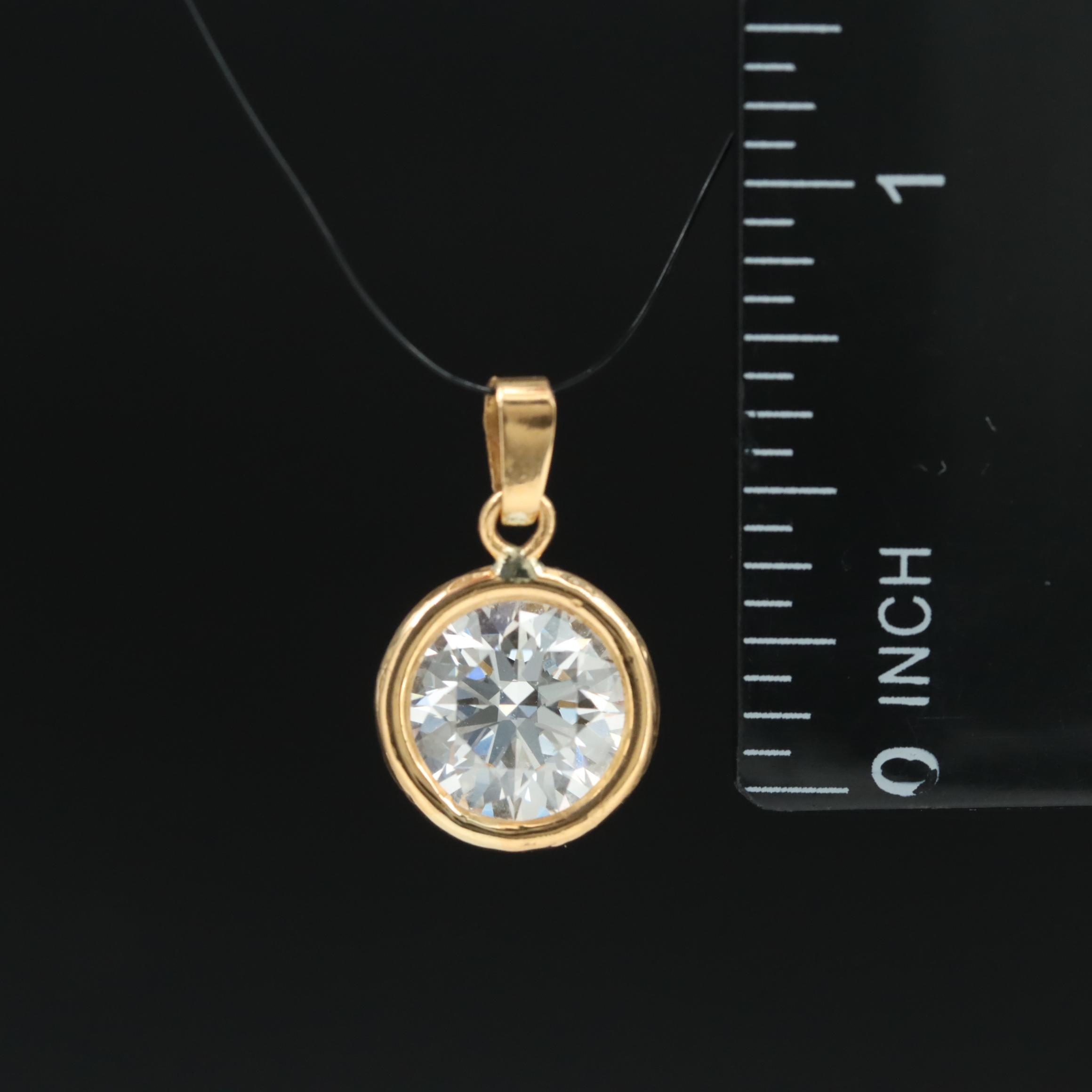 14K 3.09 CT Lab Grown Diamond Pendant with IGI Report