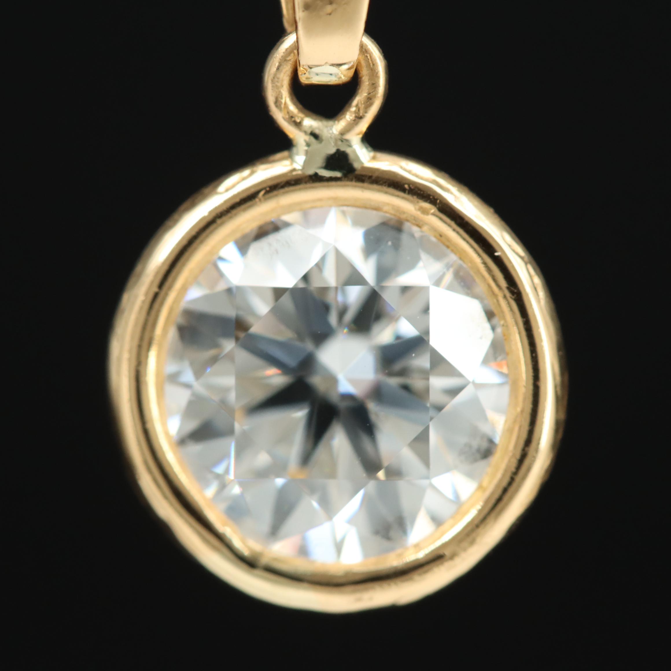 14K 3.09 CT Lab Grown Diamond Pendant with IGI Report