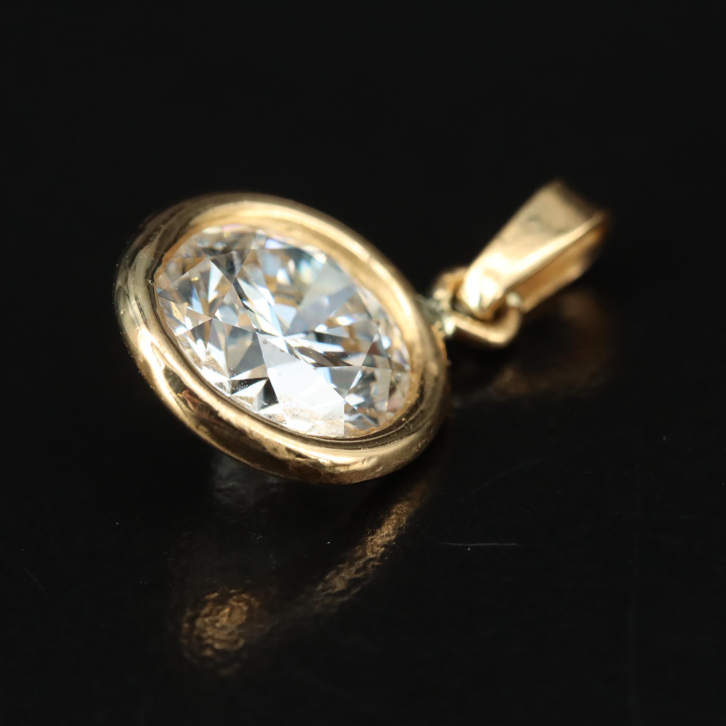 14K 3.09 CT Lab Grown Diamond Pendant with IGI Report