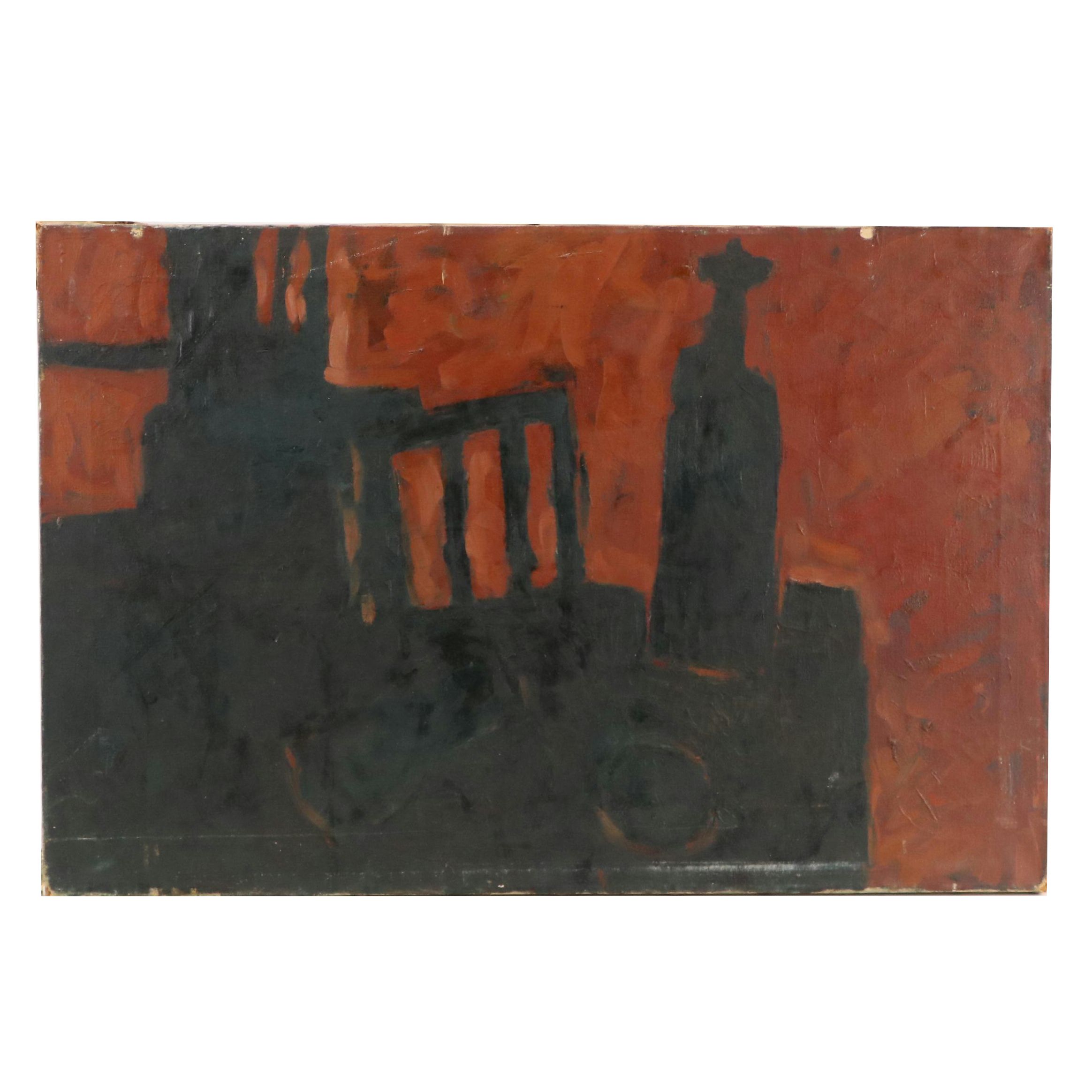 Gloria Greenberg Abstracted Painting "Still Life", 1952