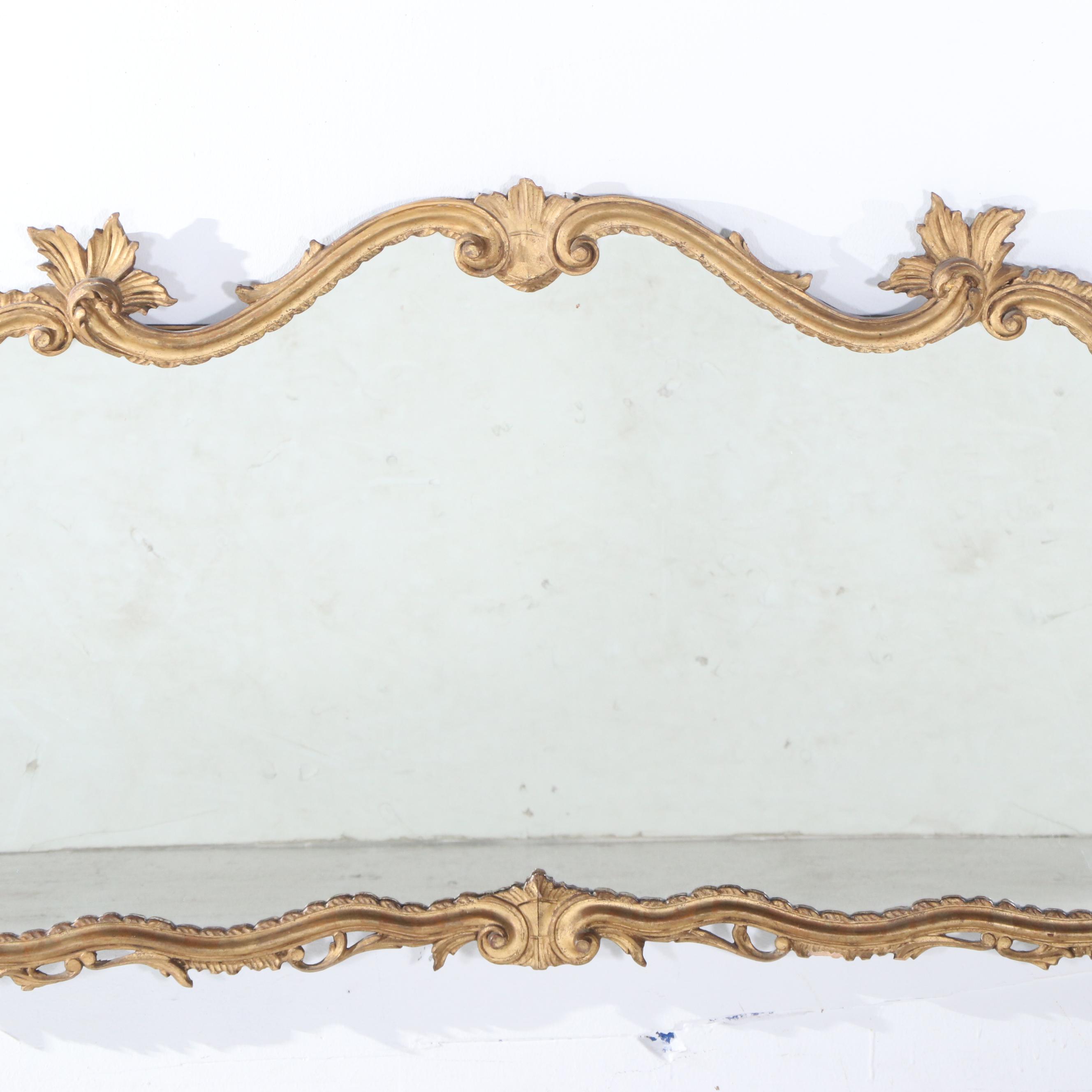 Overmantle Giltwood Mirror, Antique