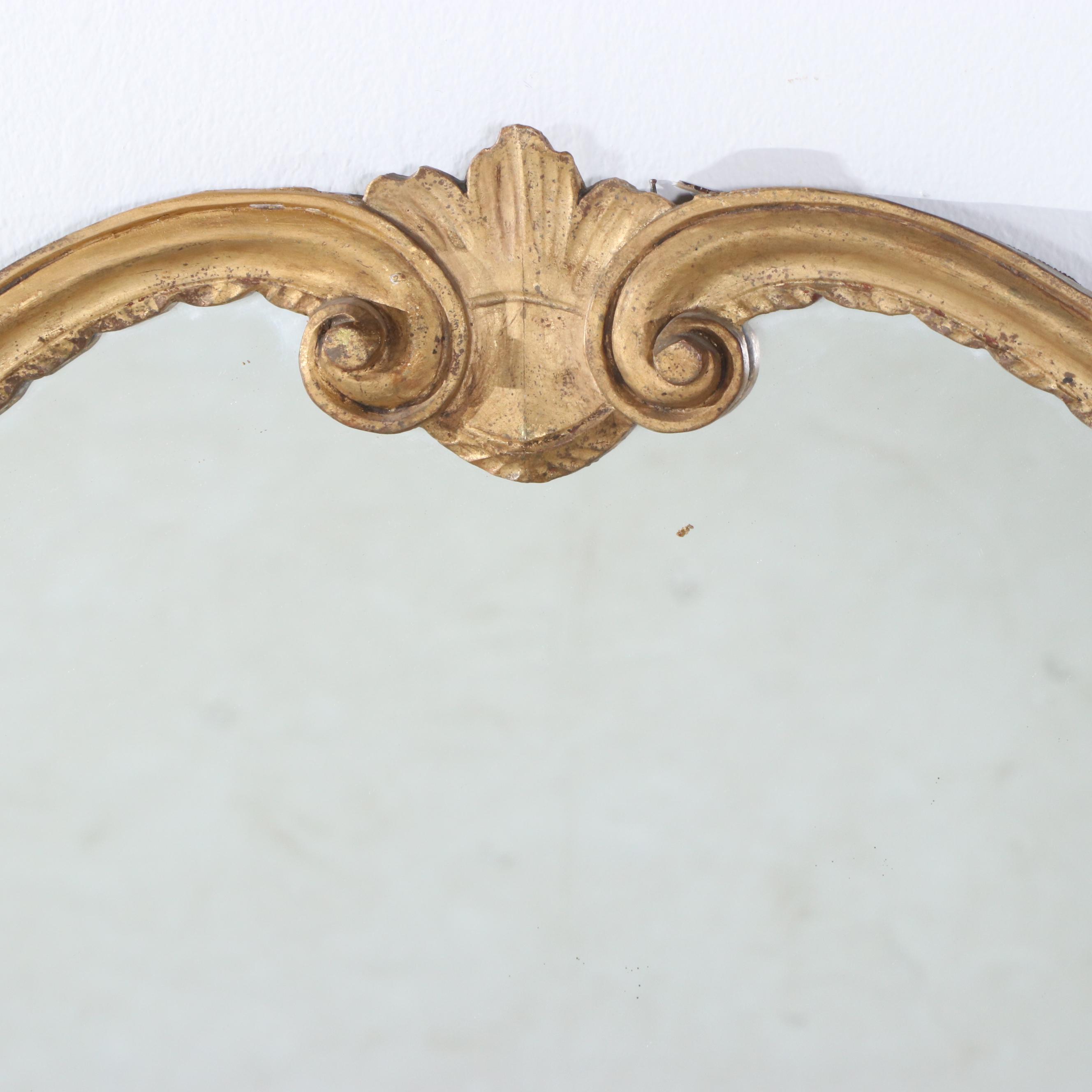 Overmantle Giltwood Mirror, Antique