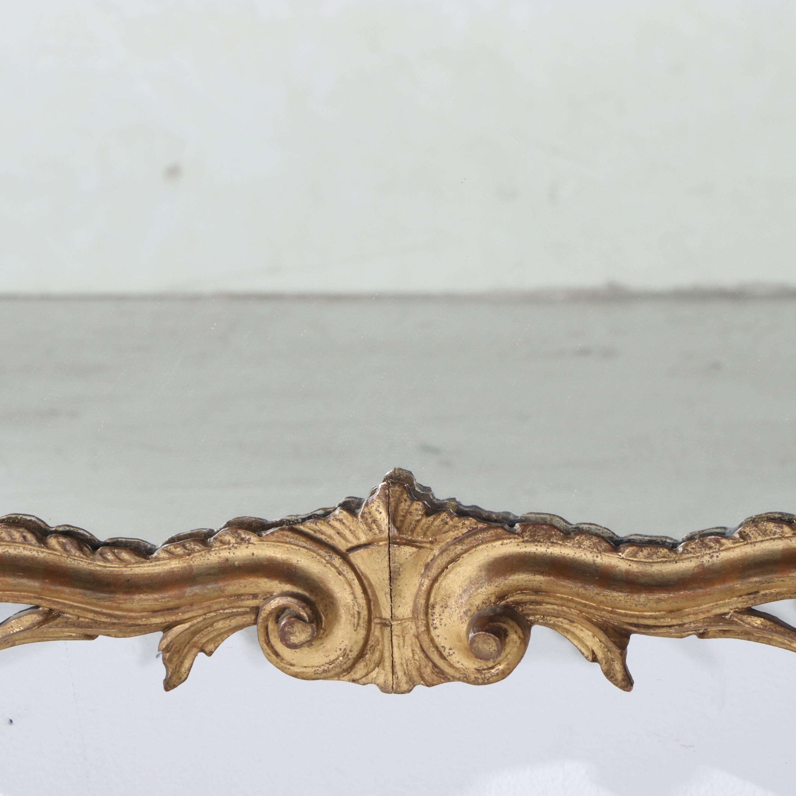 Overmantle Giltwood Mirror, Antique