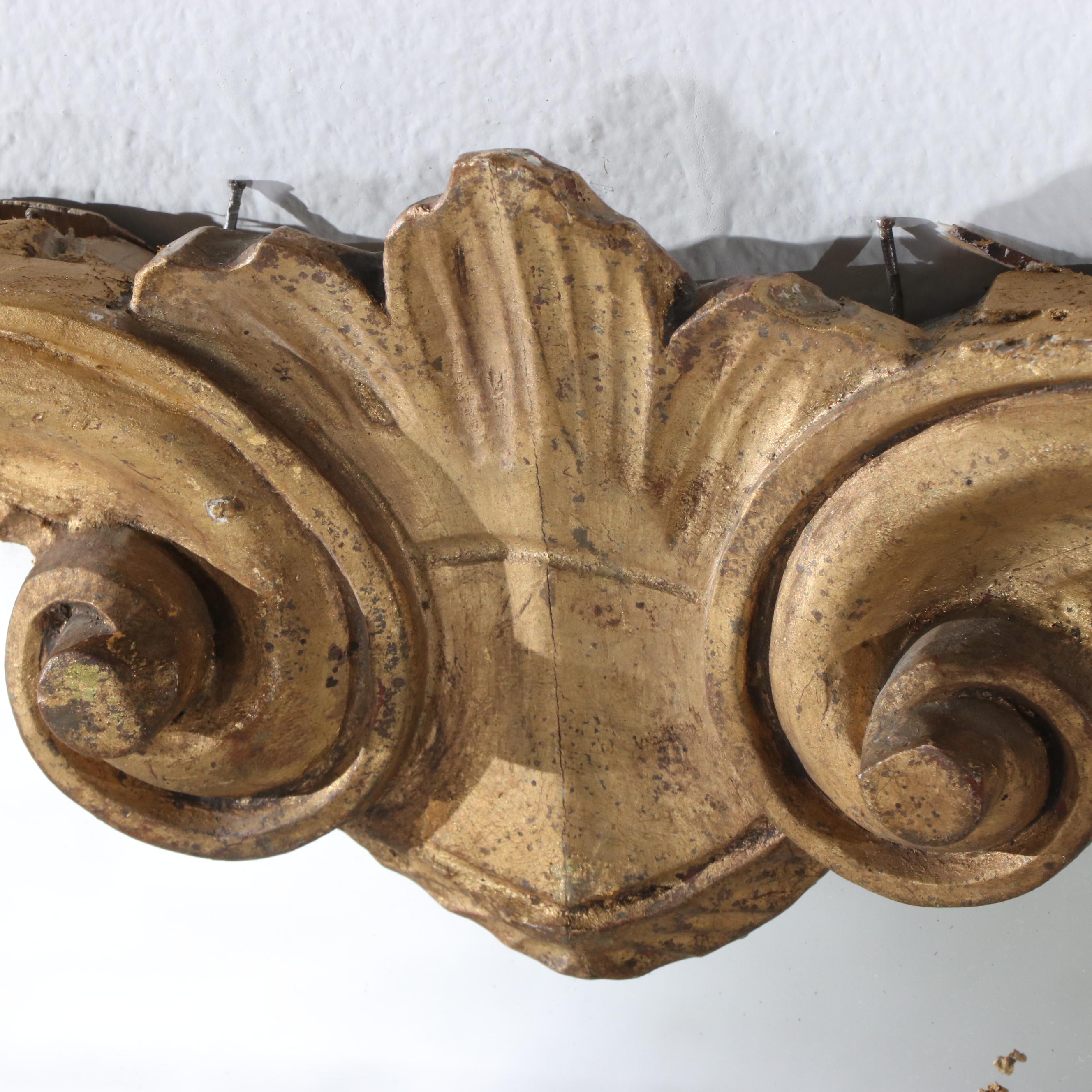 Overmantle Giltwood Mirror, Antique