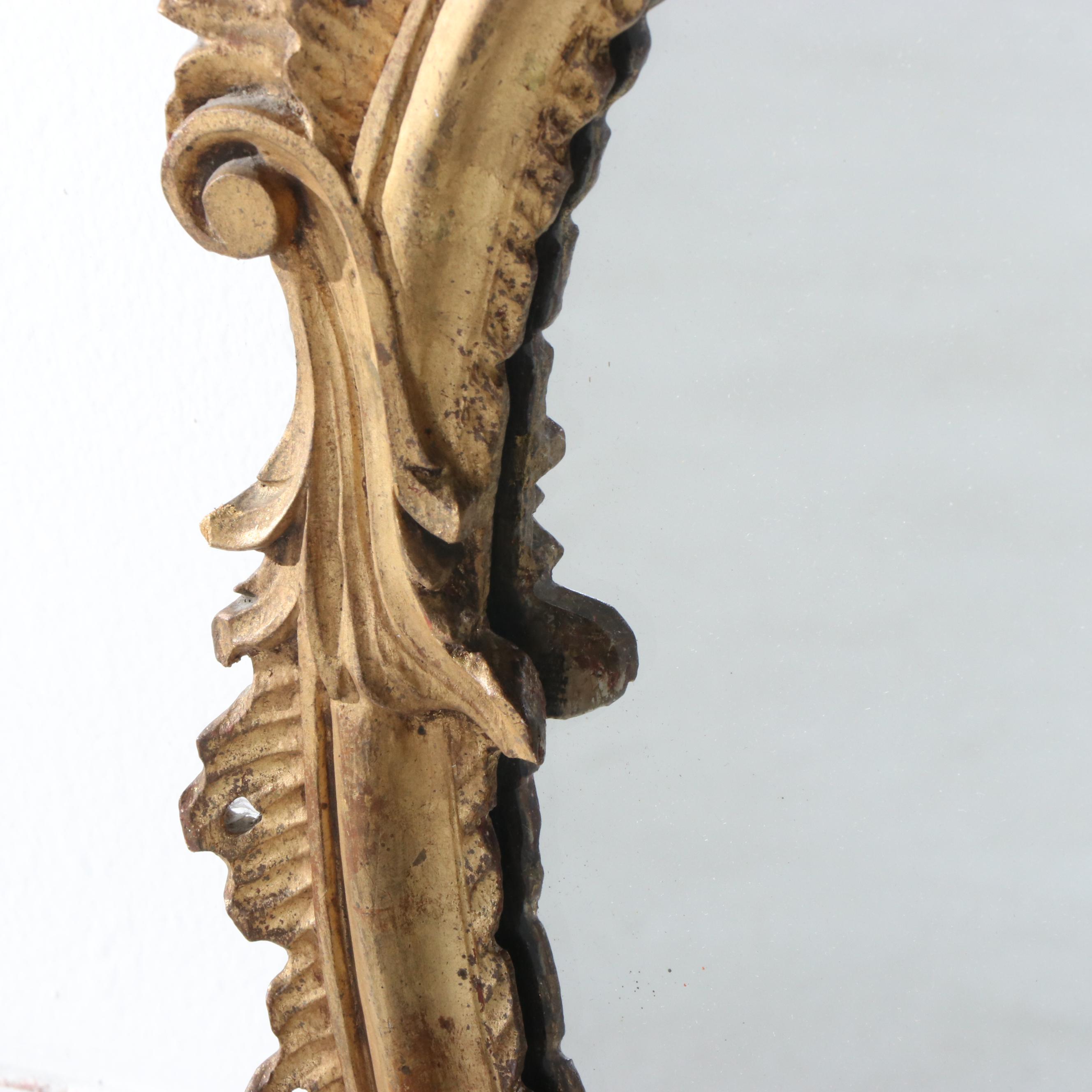 Overmantle Giltwood Mirror, Antique