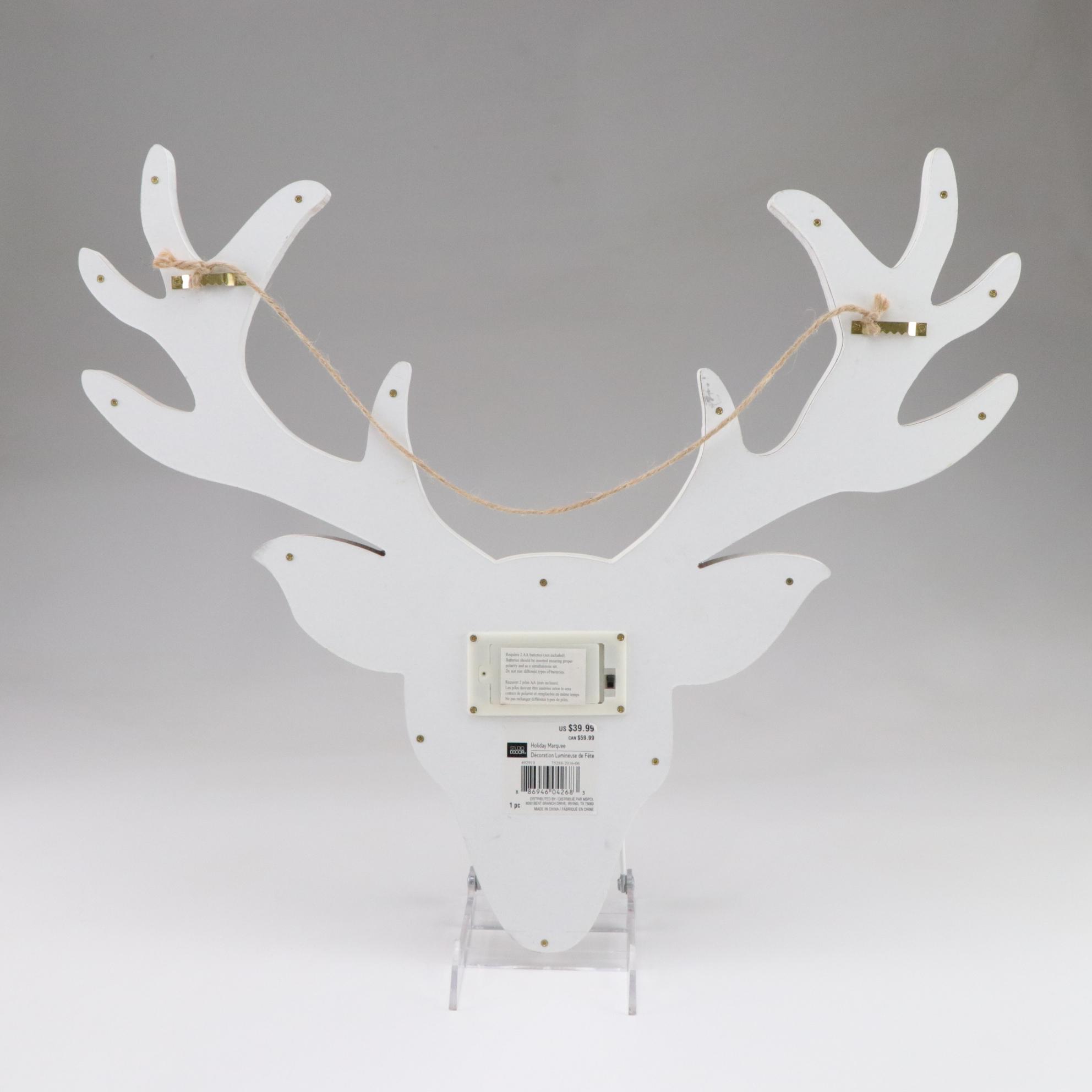 Metal Snowman Wine Bottle Holder, Reindeer Wall Hanging, & Ceramic Santa Plates