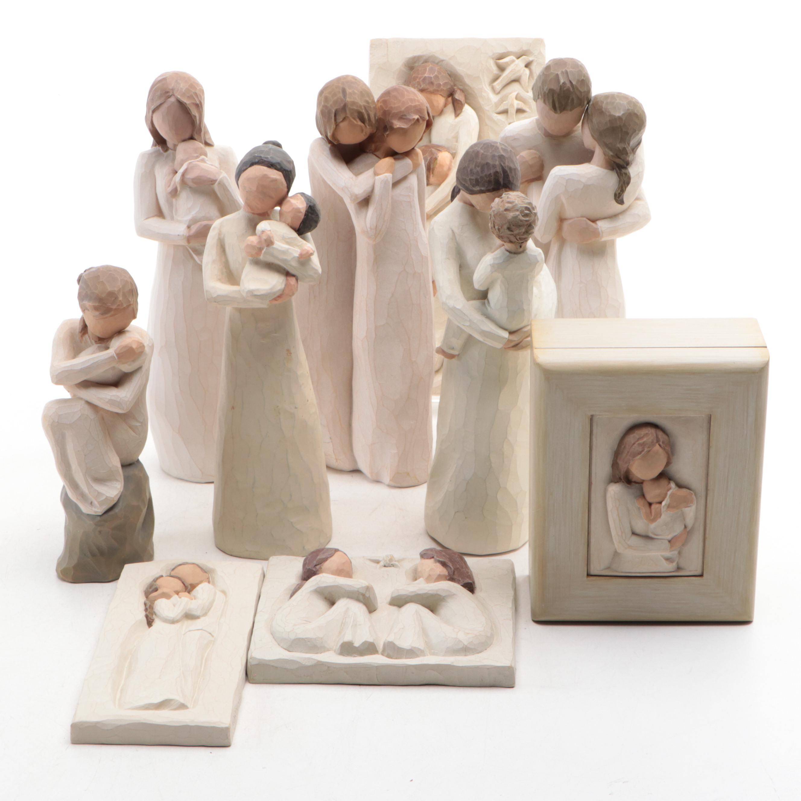 Willow Tree "Promise," "Angel of Mine" and More Figurines, Box and Wall Hanging