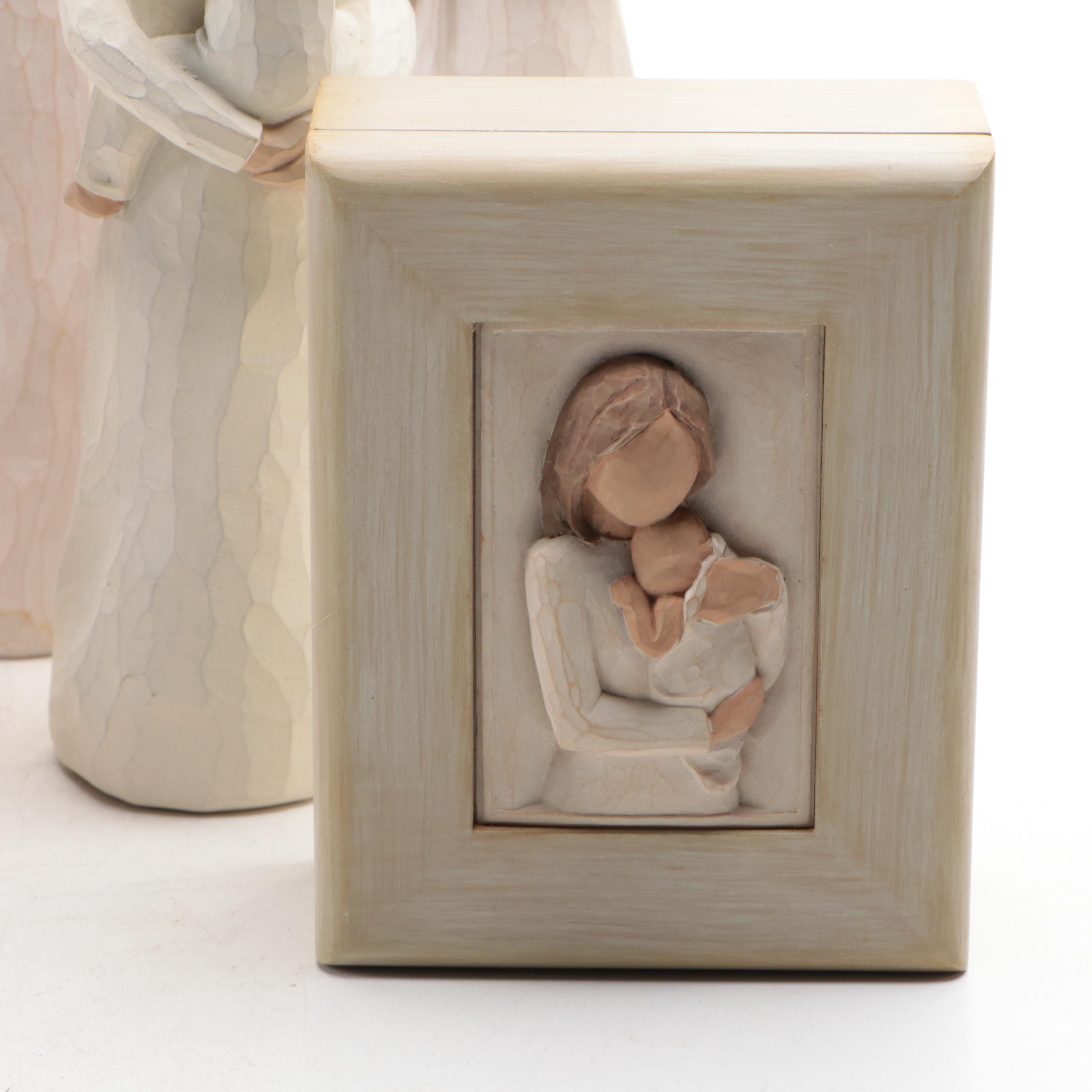 Willow Tree "Promise," "Angel of Mine" and More Figurines, Box and Wall Hanging