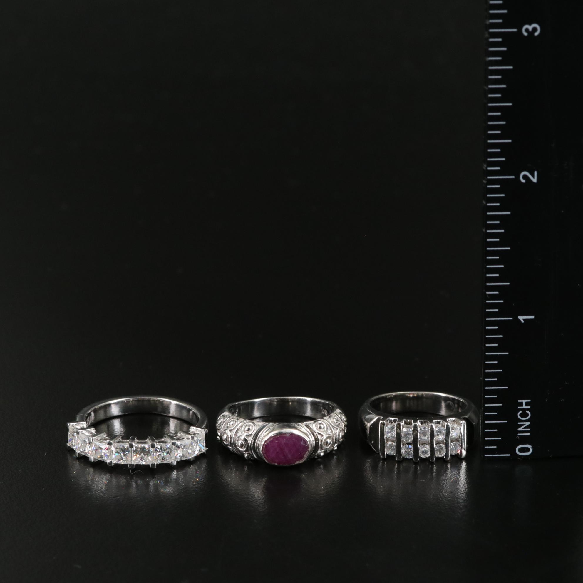 Group of 14 Assorted Sterling Silver Rings, Necklaces, Earrings, and Pendants