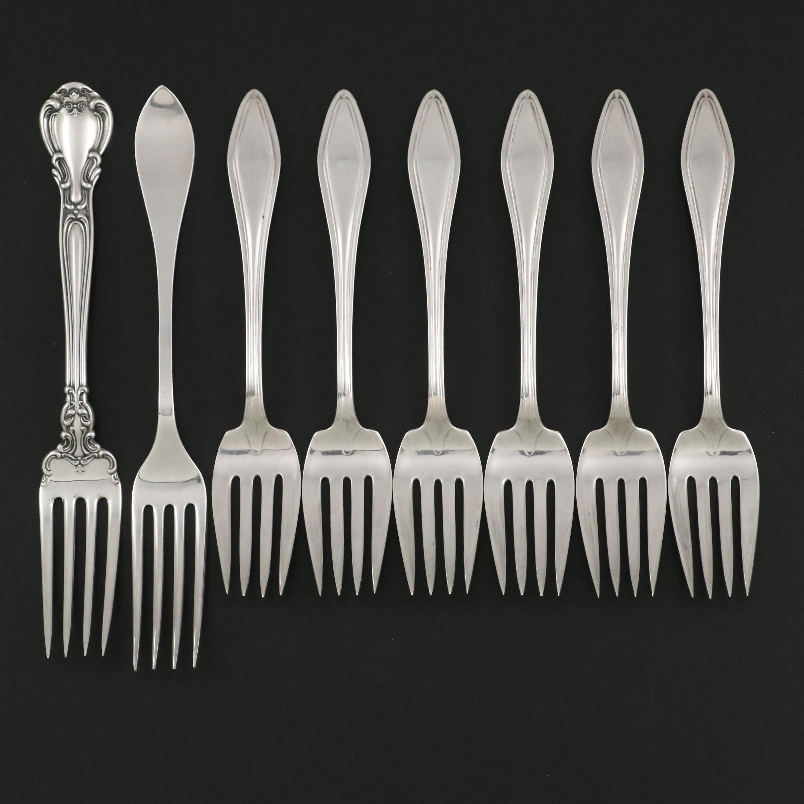 Towle "Mary Chilton" Sterling Salad Forks with Other Sterling Forks