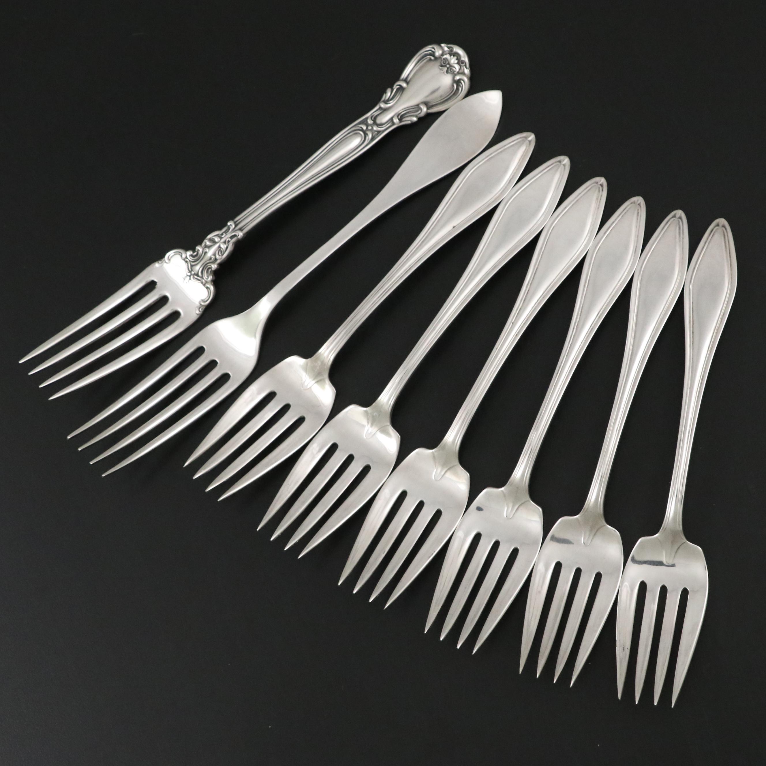 Towle "Mary Chilton" Sterling Salad Forks with Other Sterling Forks