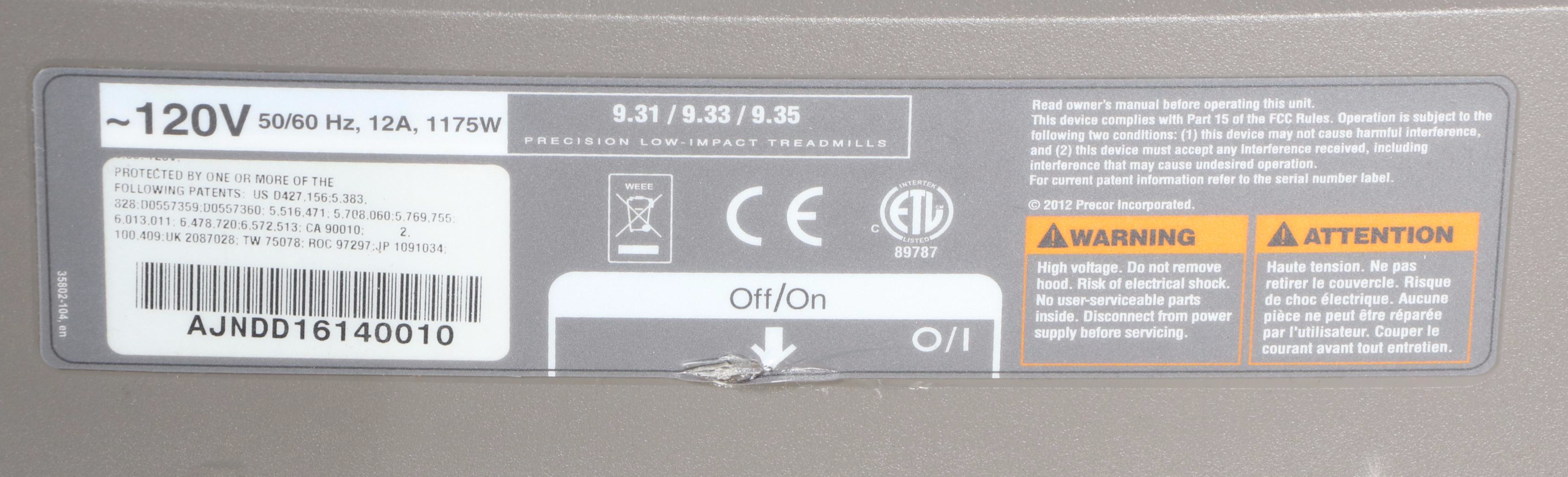 Precor 9.35 Precision Low-Impact Incline Treadmill