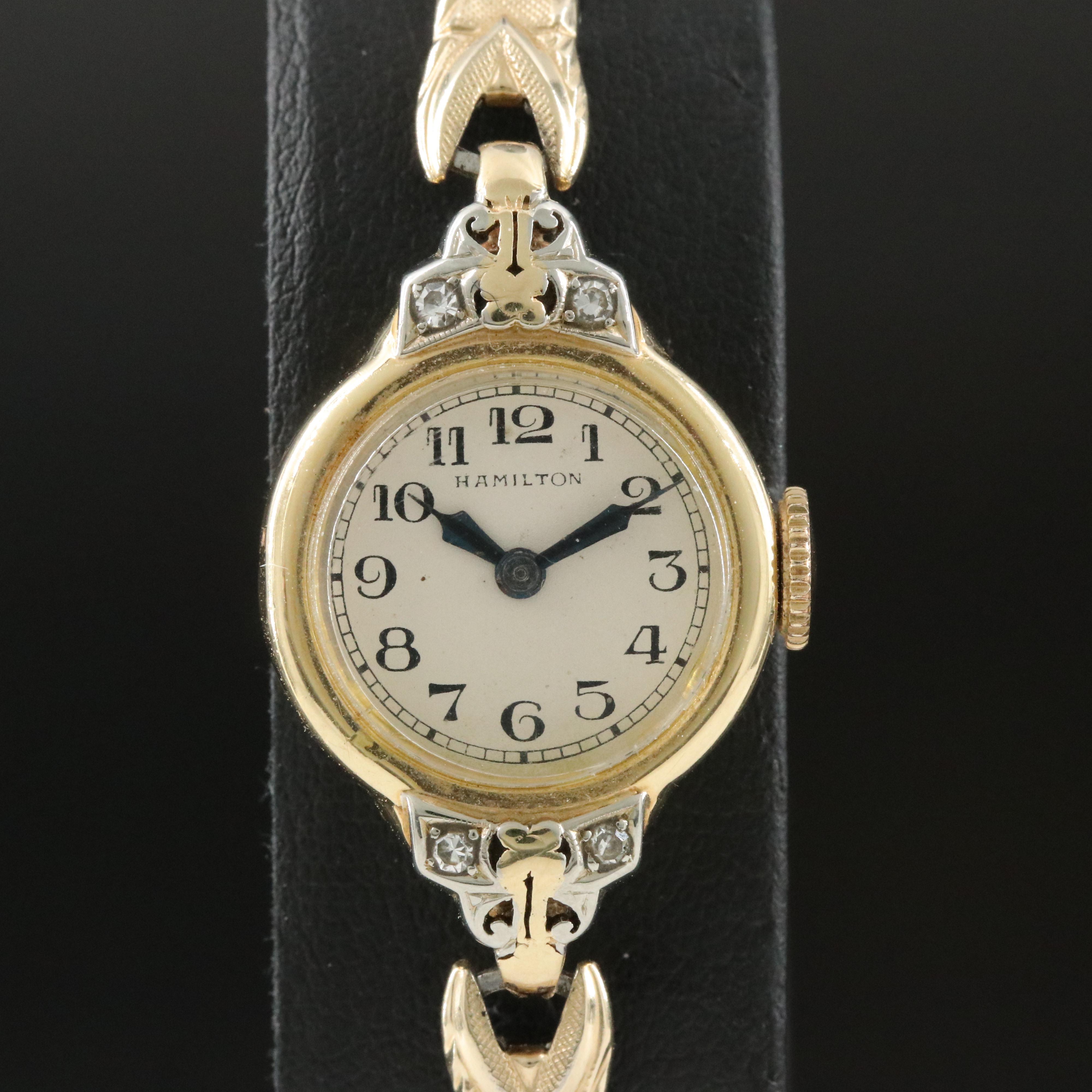 1937 14K Hamilton Diamond Watch