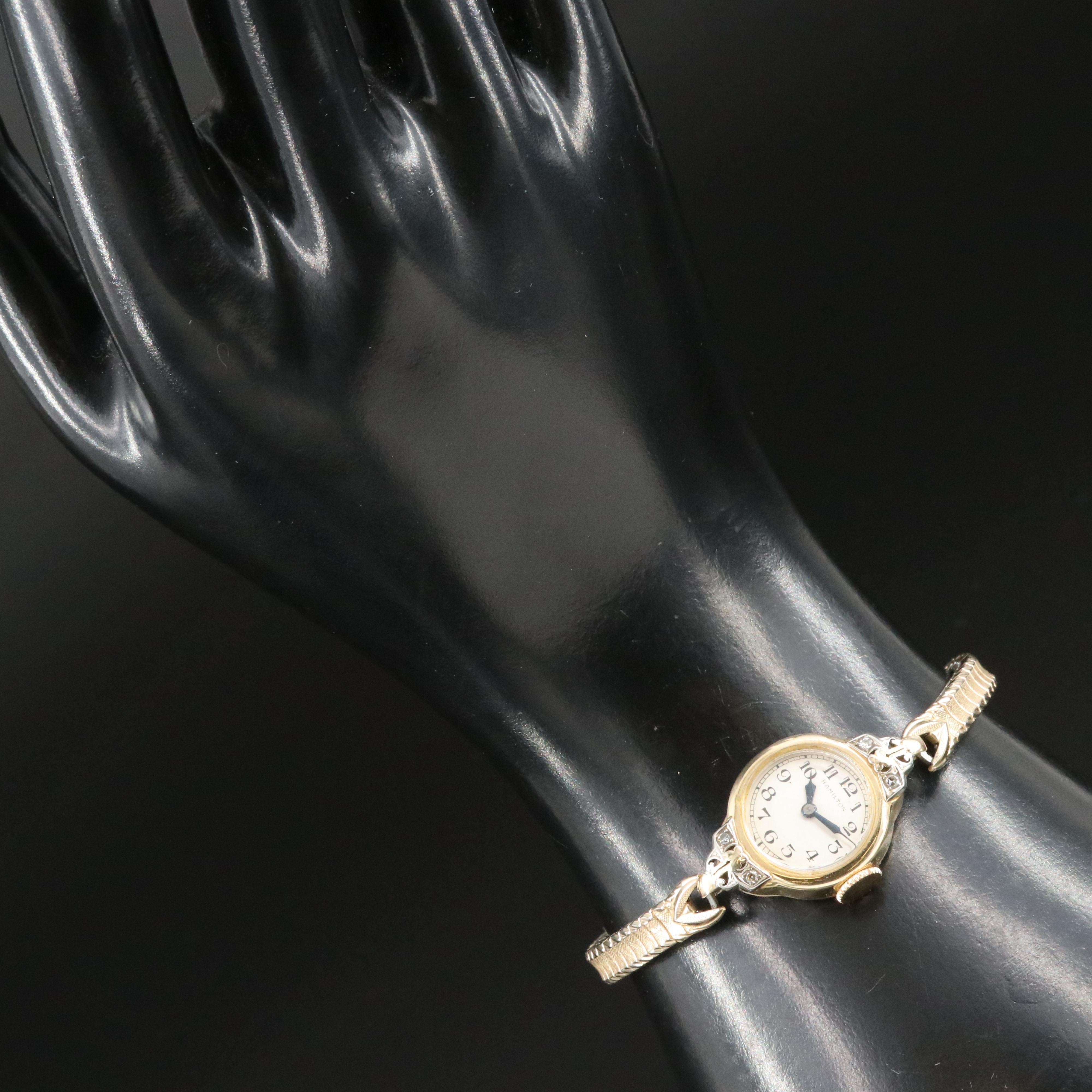 1937 14K Hamilton Diamond Watch
