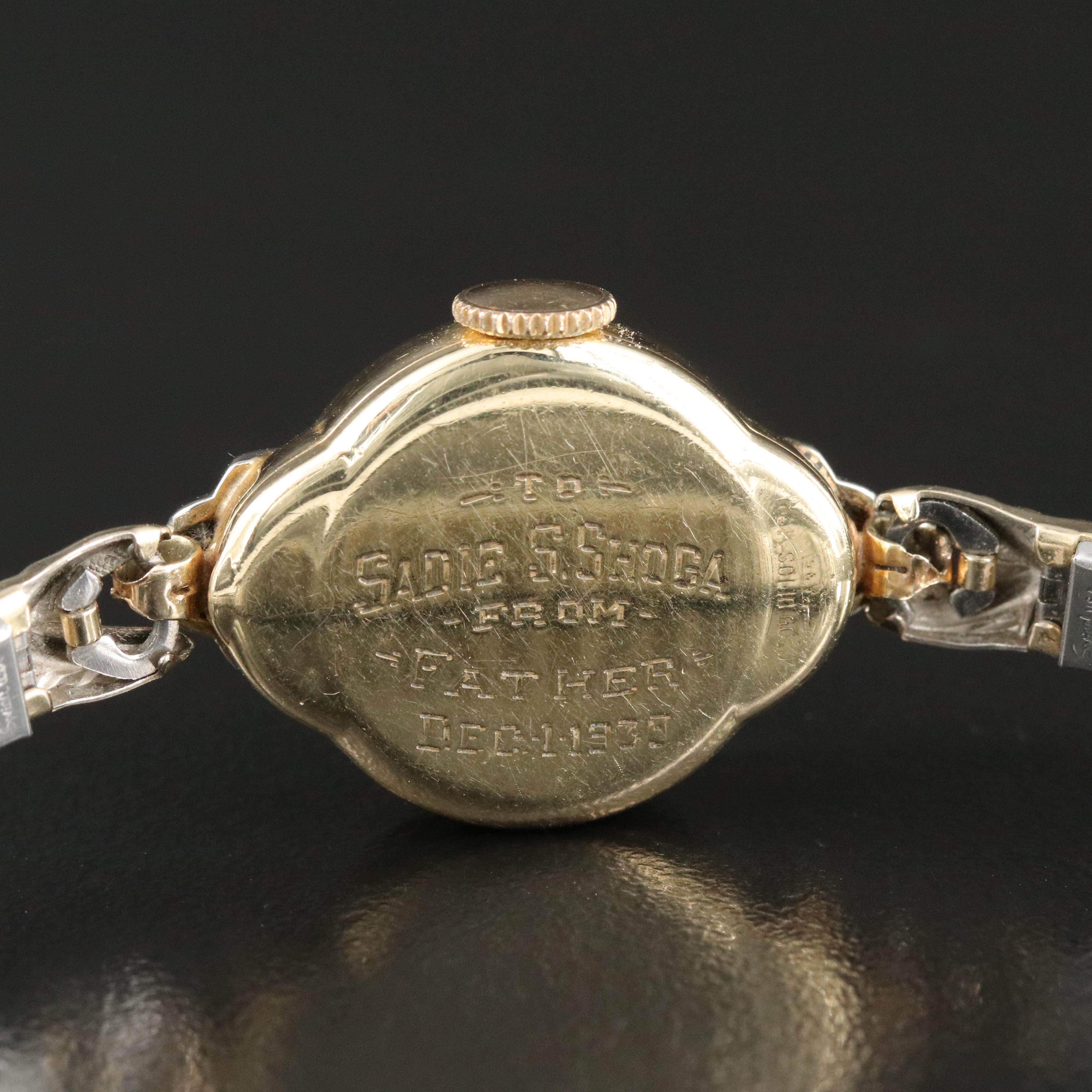 1937 14K Hamilton Diamond Watch