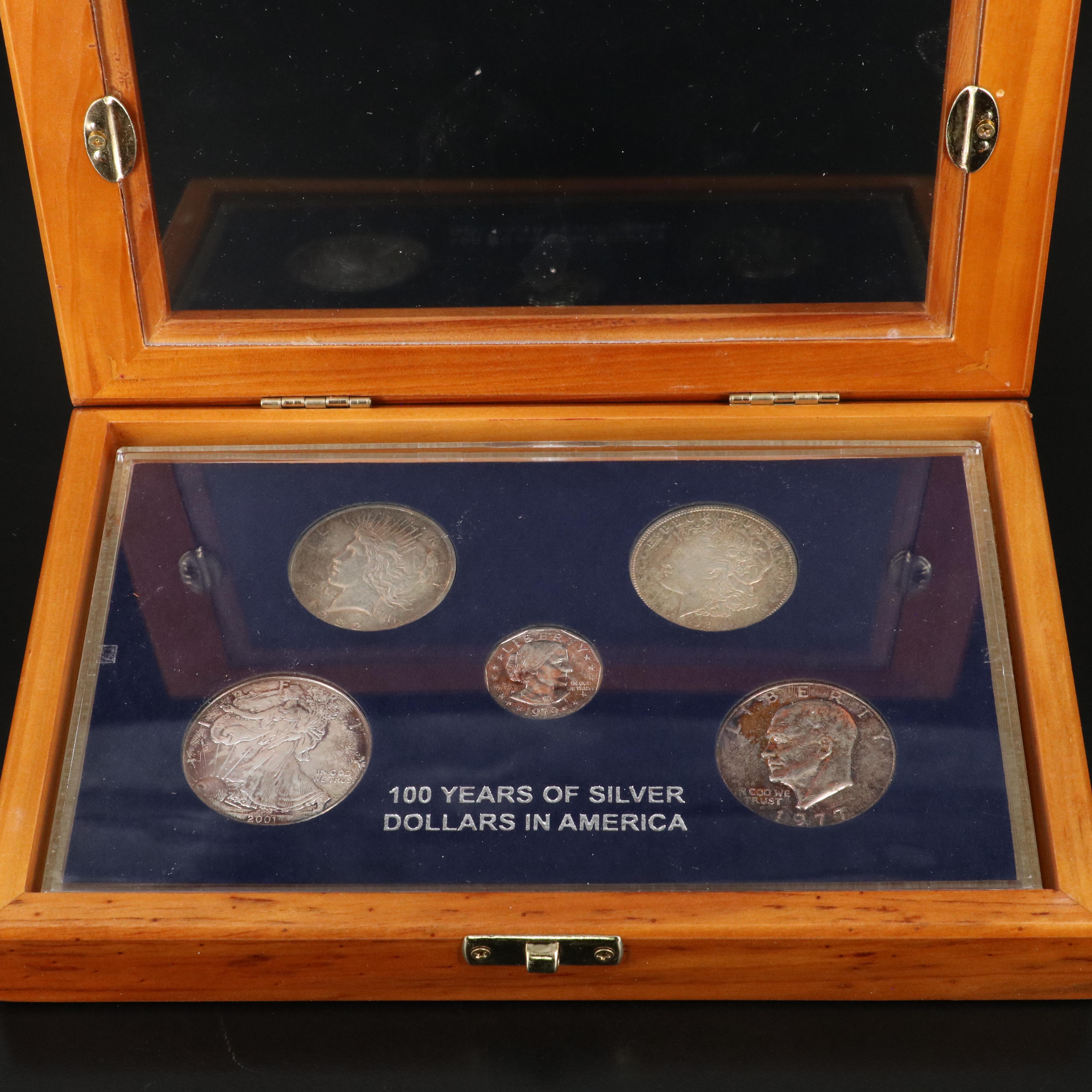 Collection of 100 Years of Dollar Coins in America