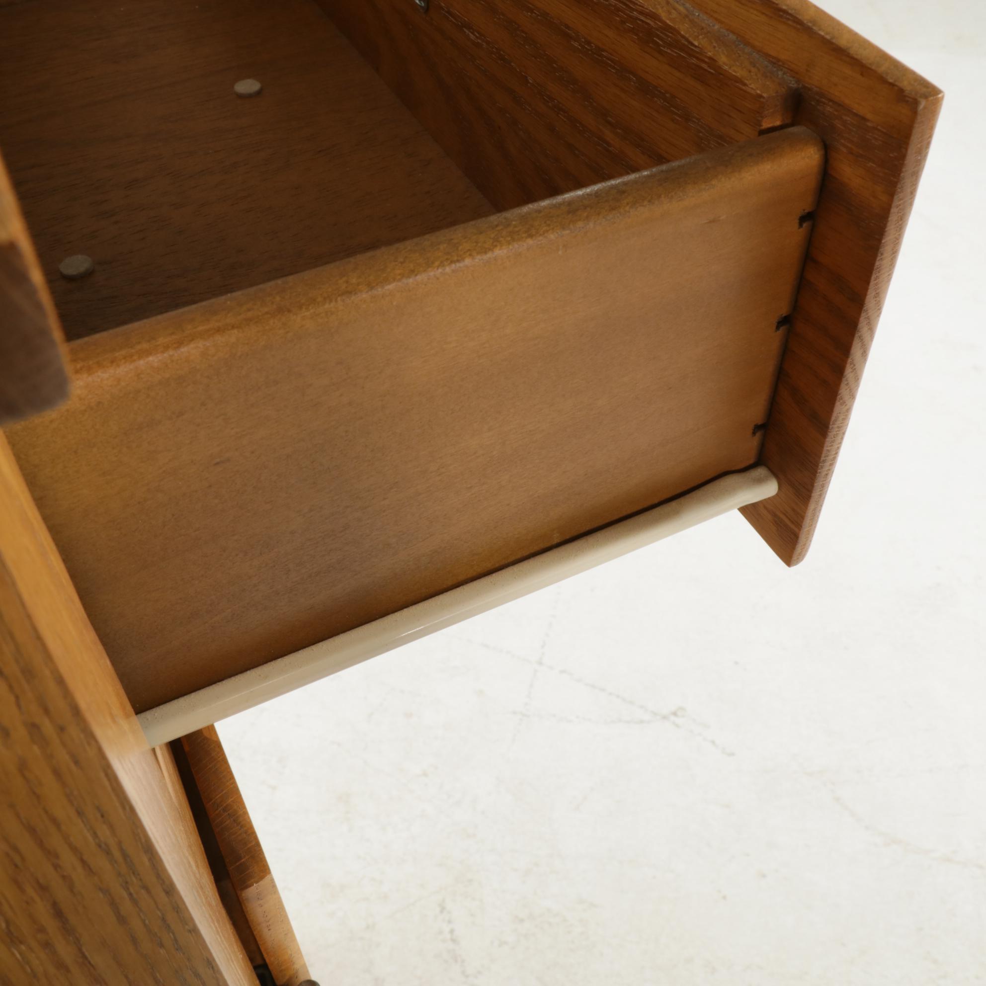 Oak Kitchen Cabinet with Punched Tin Door Panels