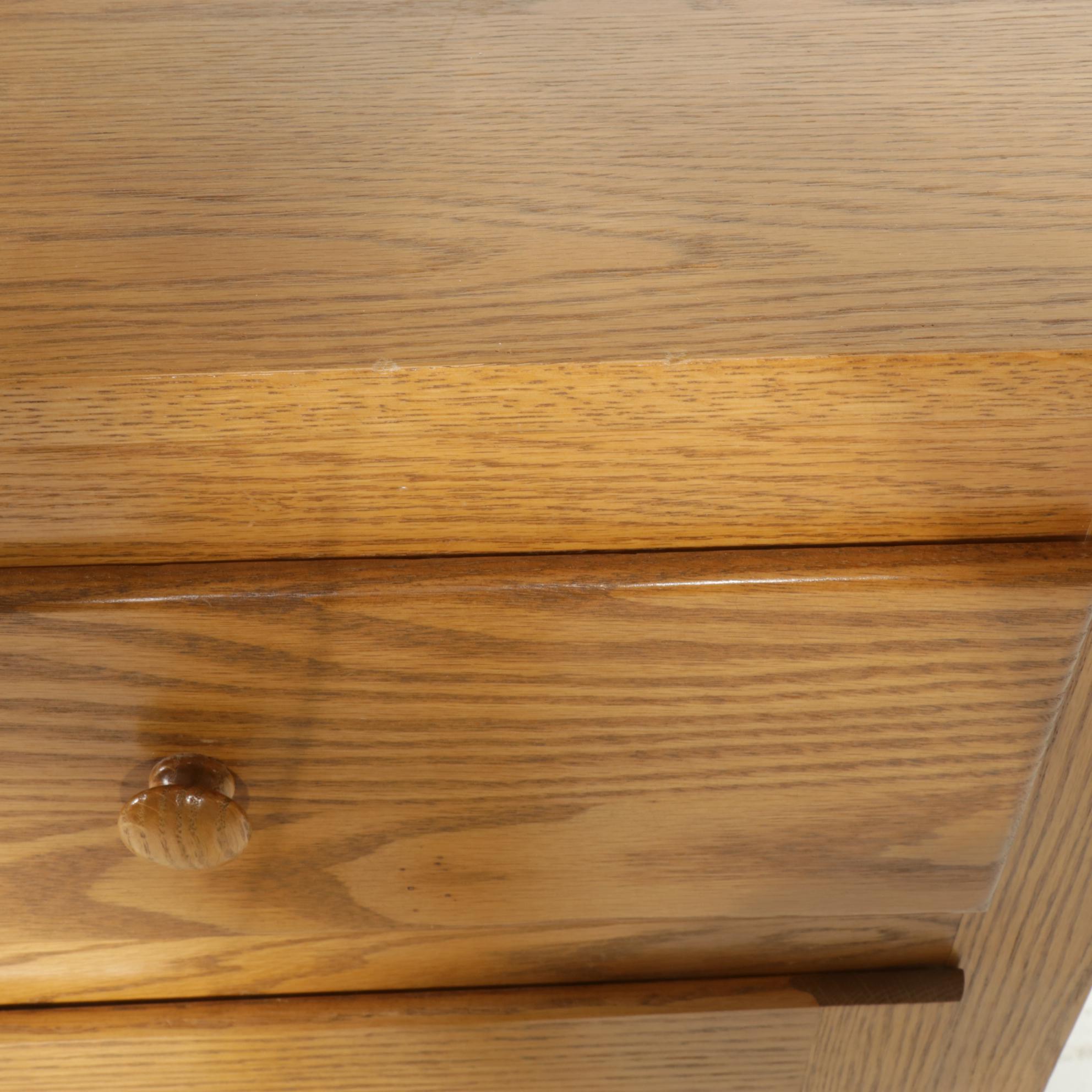 Oak Kitchen Cabinet with Punched Tin Door Panels