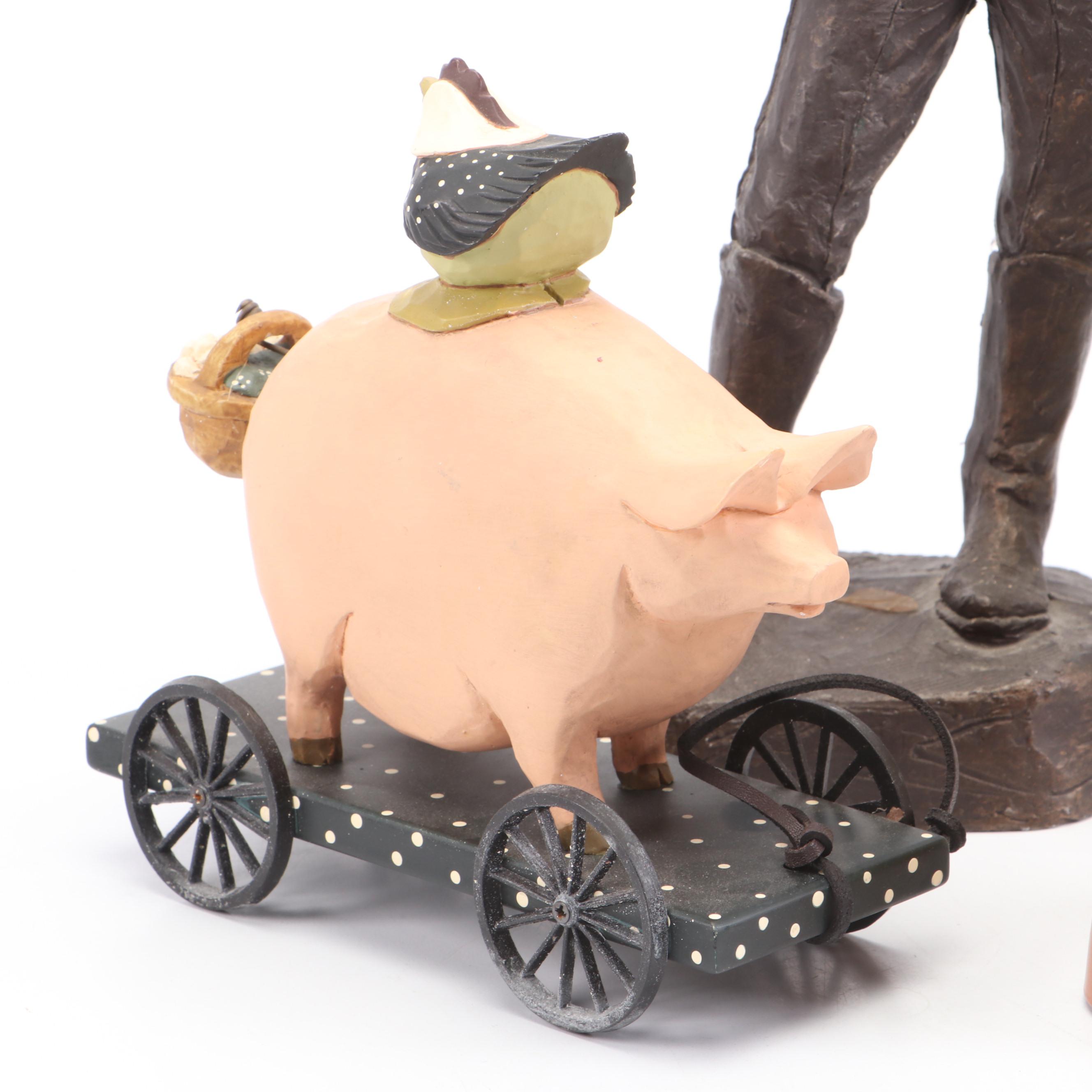 Michael Garman "Cavalryman Captain" Chalkware Sculpture with More Décor