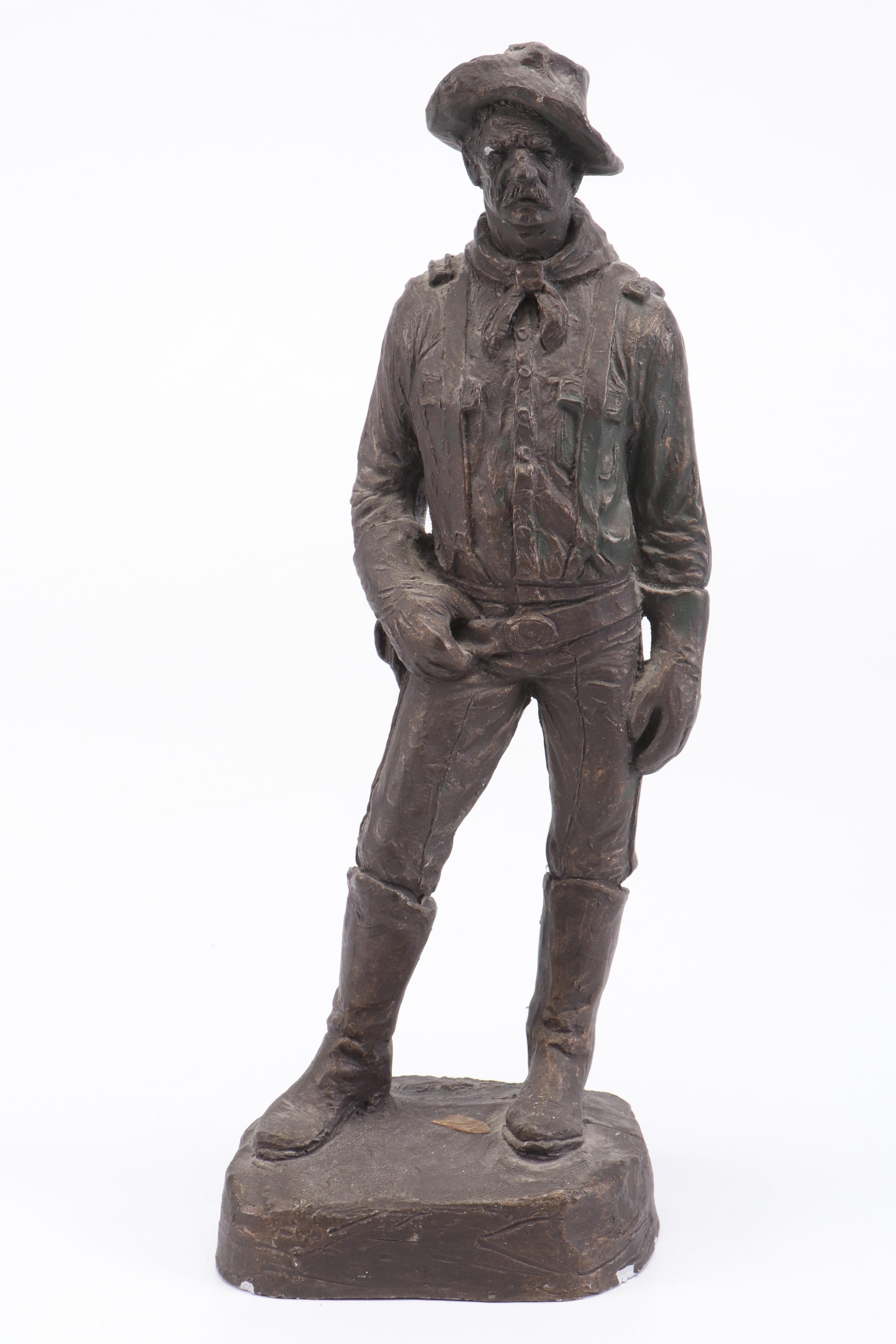 Michael Garman "Cavalryman Captain" Chalkware Sculpture with More Décor