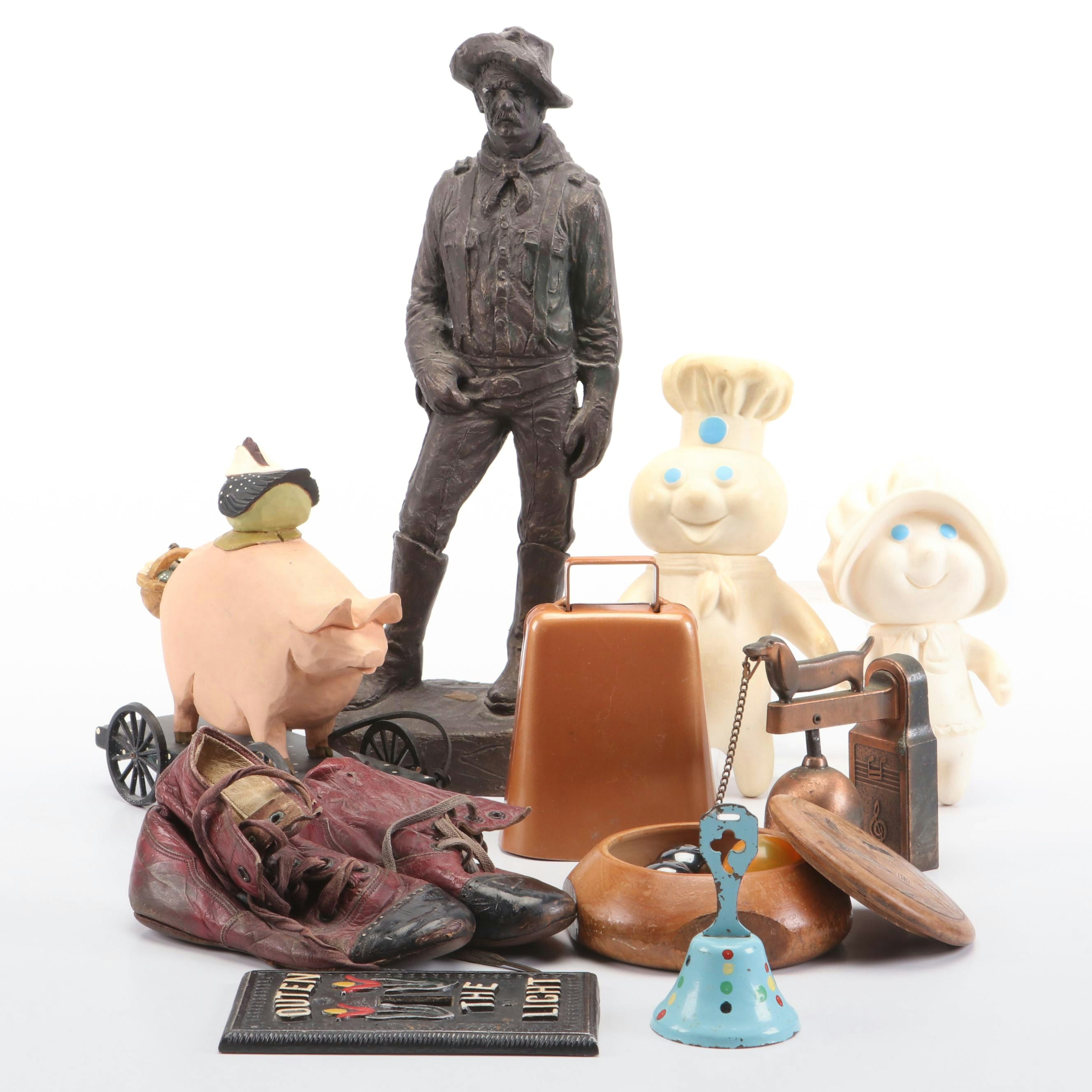 Michael Garman "Cavalryman Captain" Chalkware Sculpture with More Décor