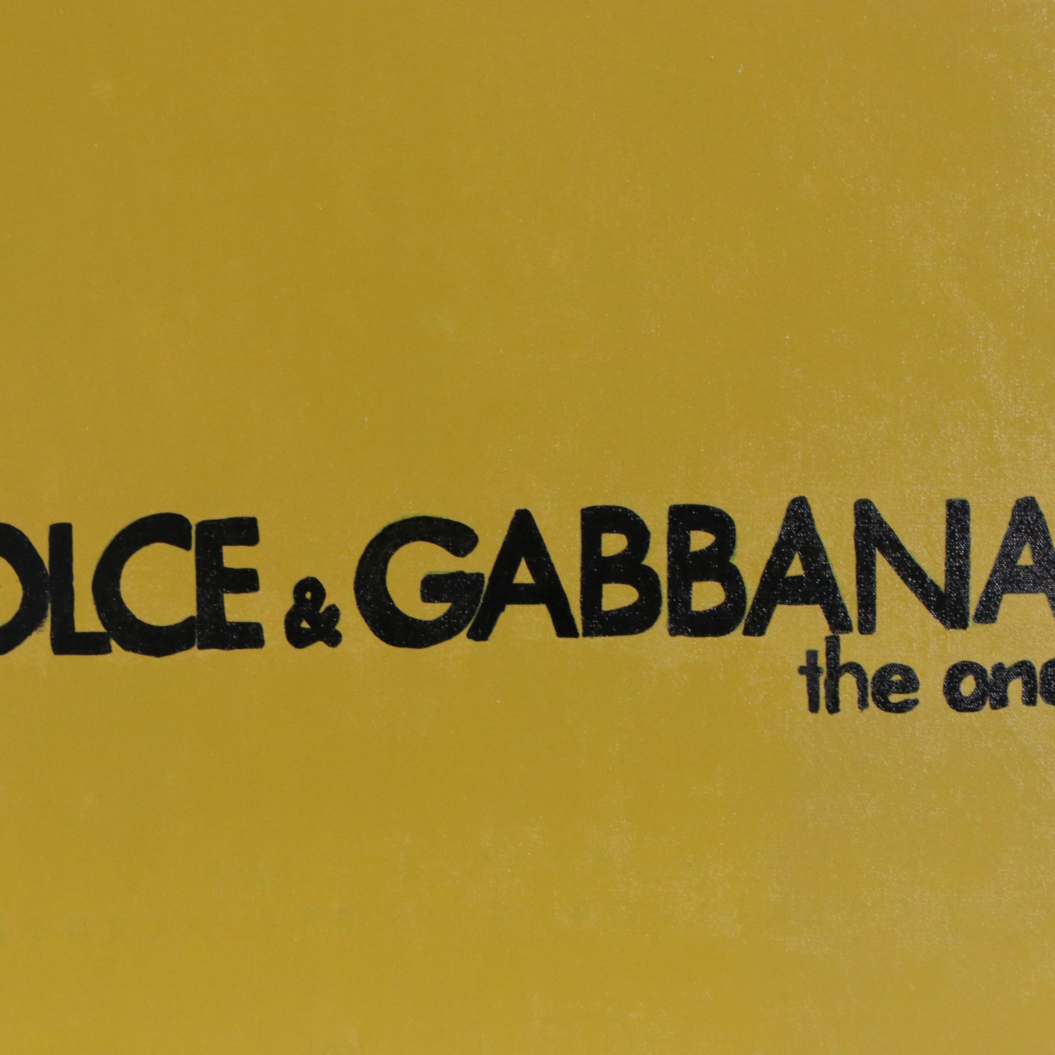 Steve Kaufman Mixed Media Painting of Dolce & Gabbana Perfume Ad