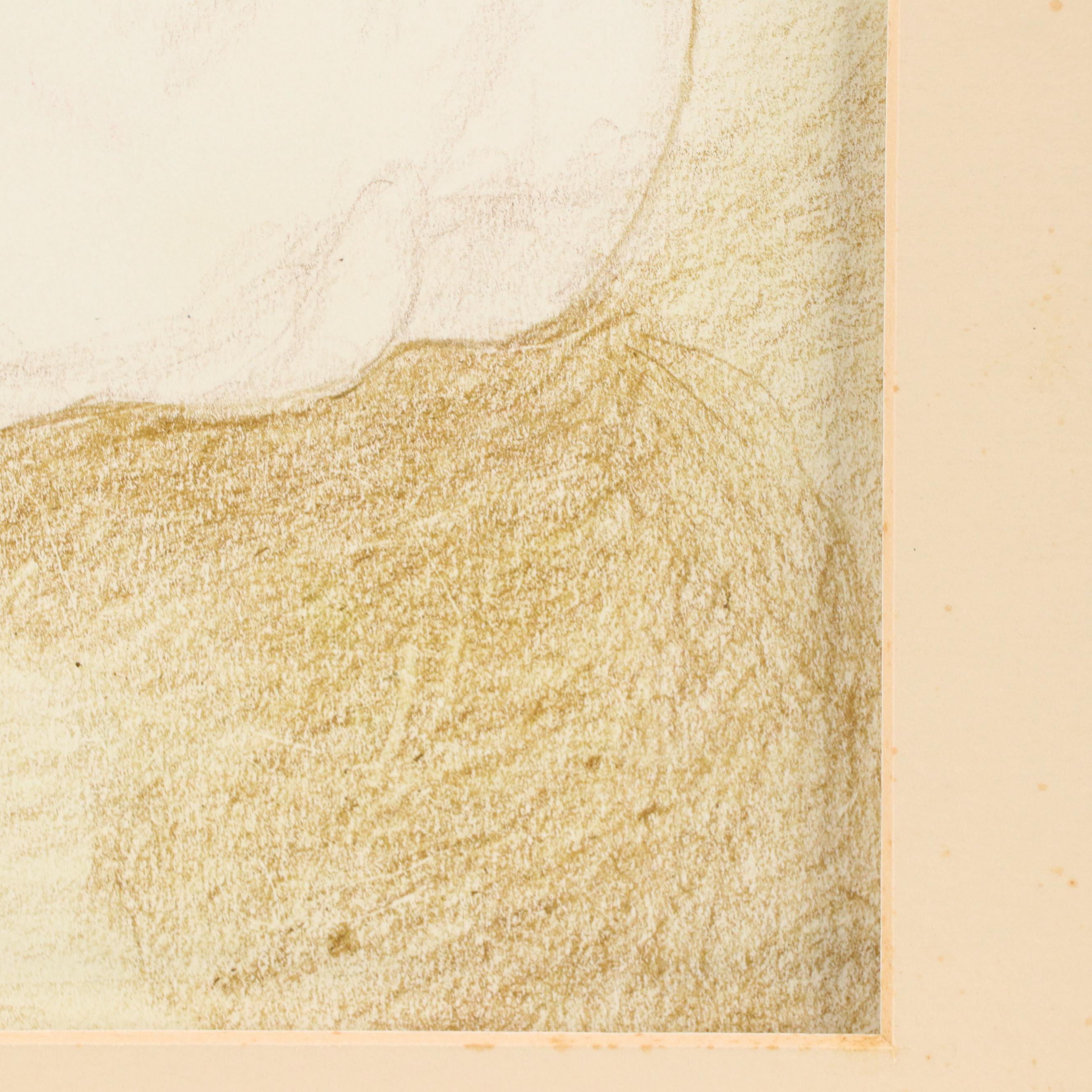 Salvator J. Ingrassia Color Pencil Drawing "Back View of a Male Model"