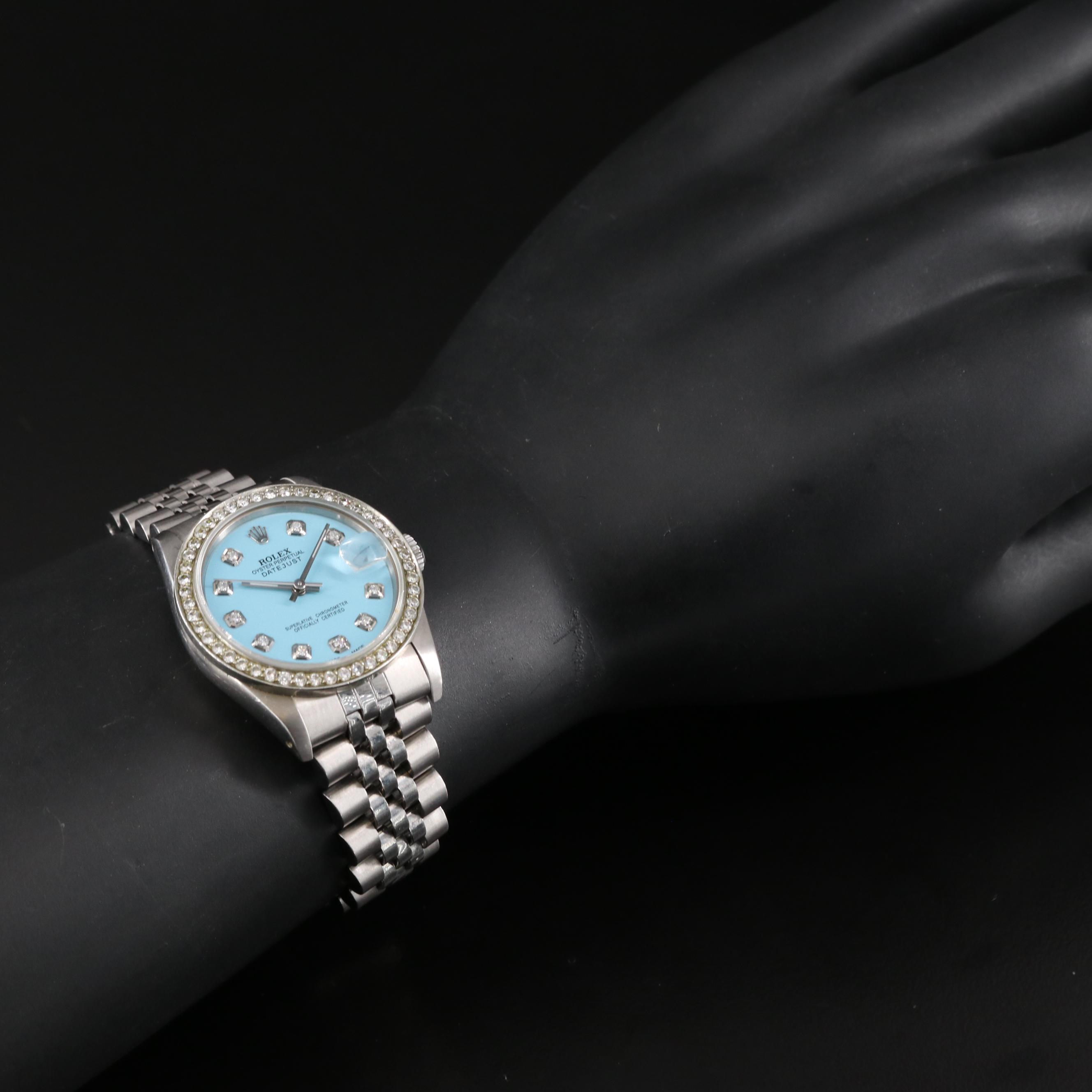 1989 Rolex Custom 1.00 CTW Diamond Dial and Bezel Datejust Watch