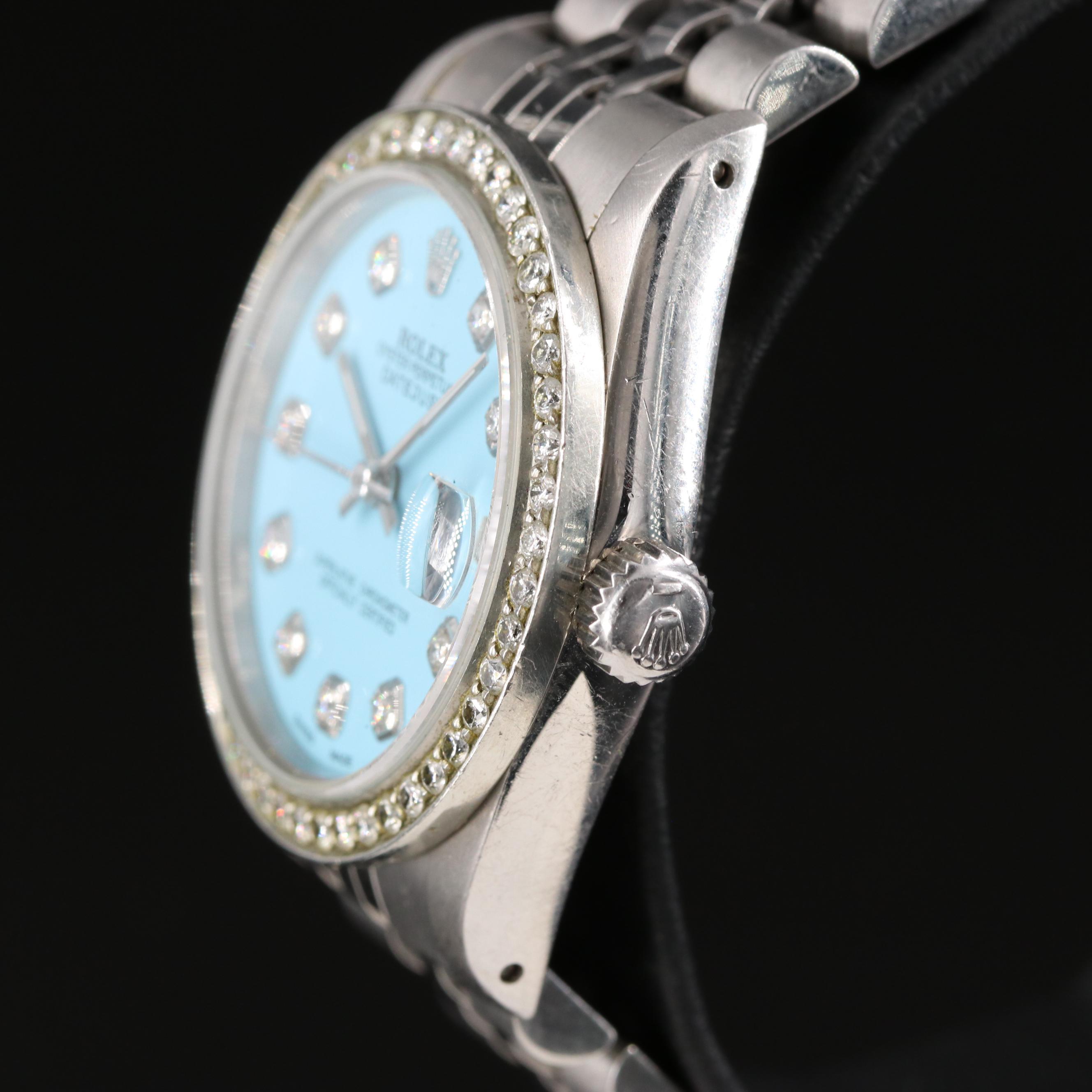 1989 Rolex Custom 1.00 CTW Diamond Dial and Bezel Datejust Watch