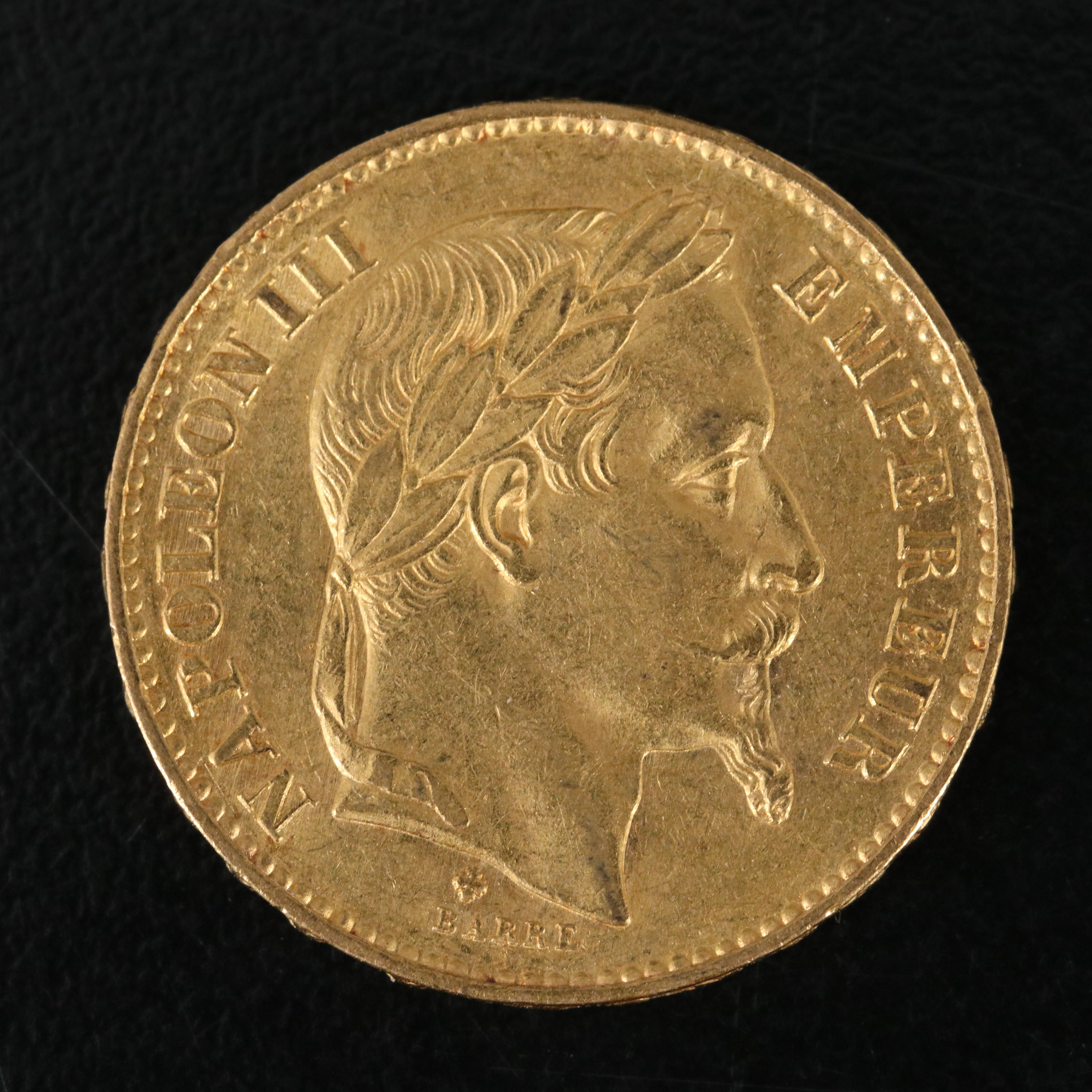 1869-BB France Twenty Francs Gold Coin