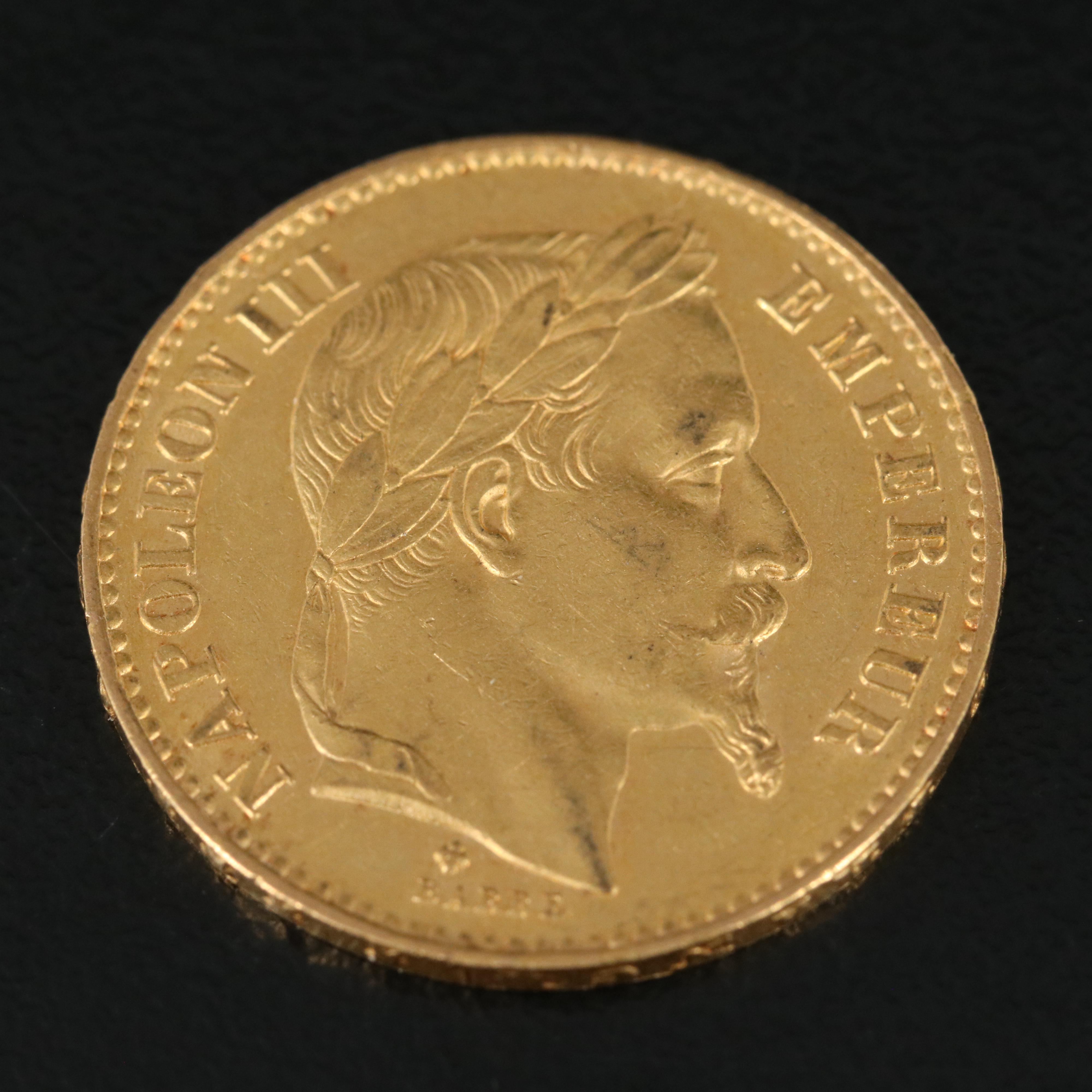 1869-BB France Twenty Francs Gold Coin