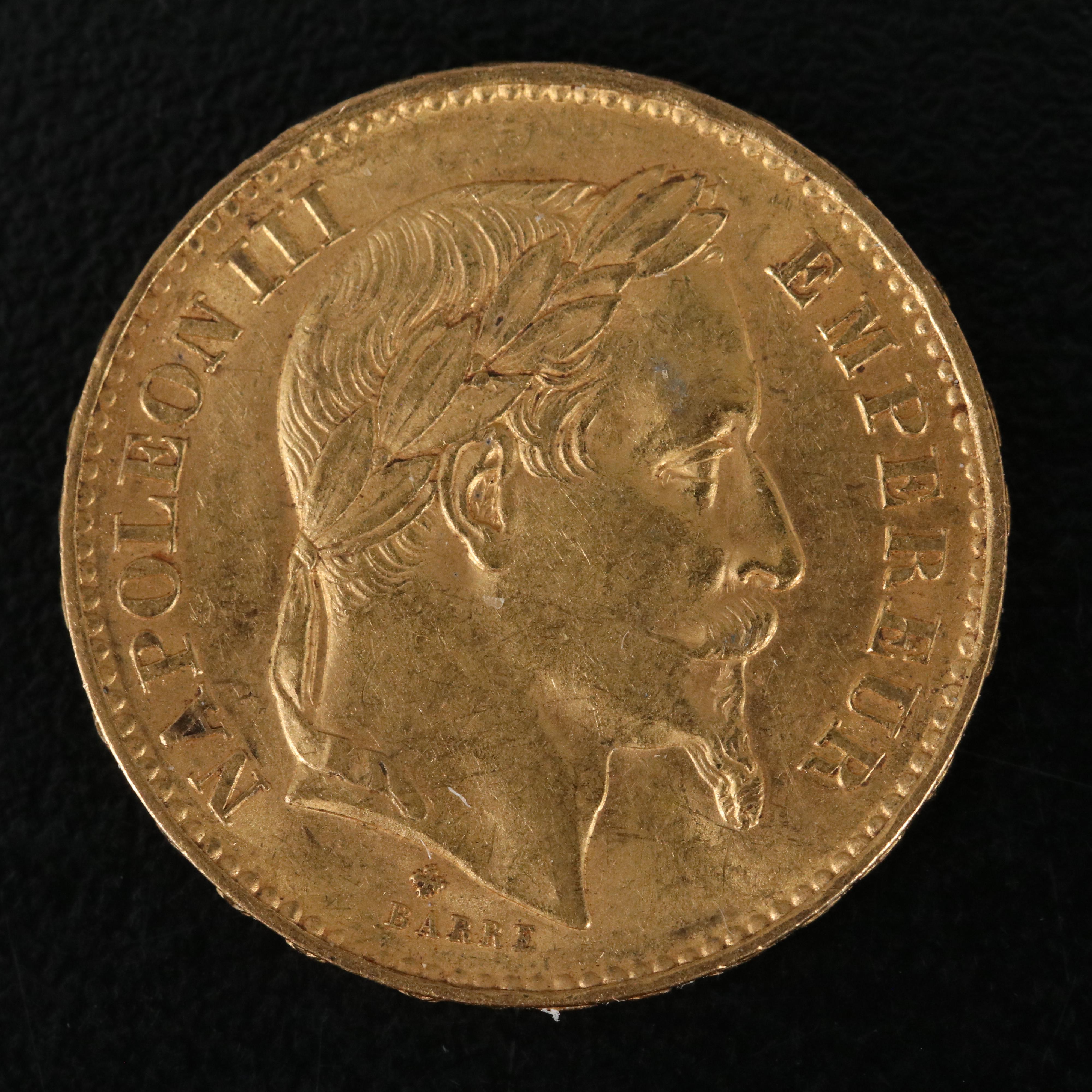 1868-BB France Twenty Francs Gold Coin