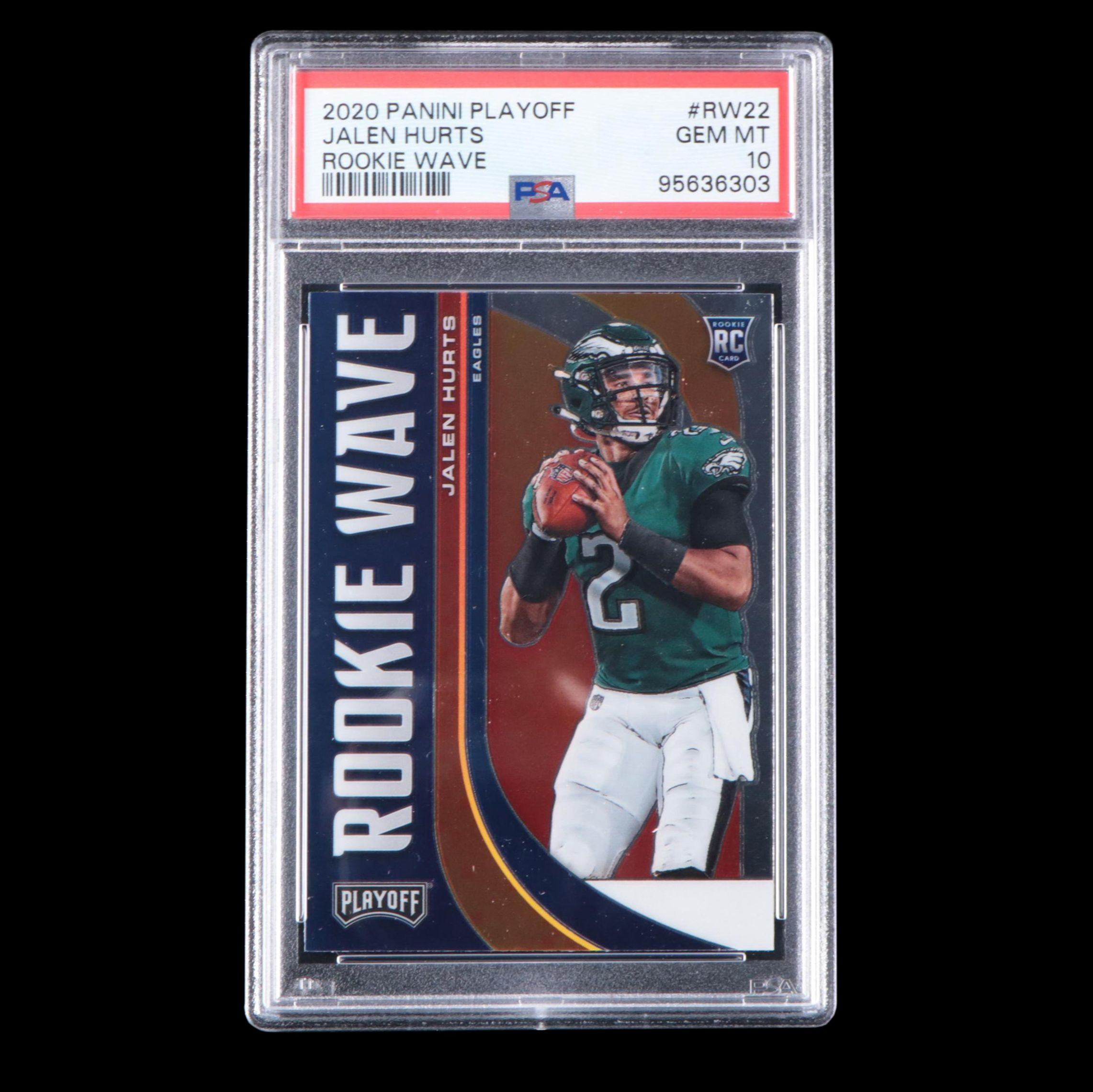 2020 Panini Playoff Jalen Hurts Rookie Wave Card #RW22 Graded PSA 10