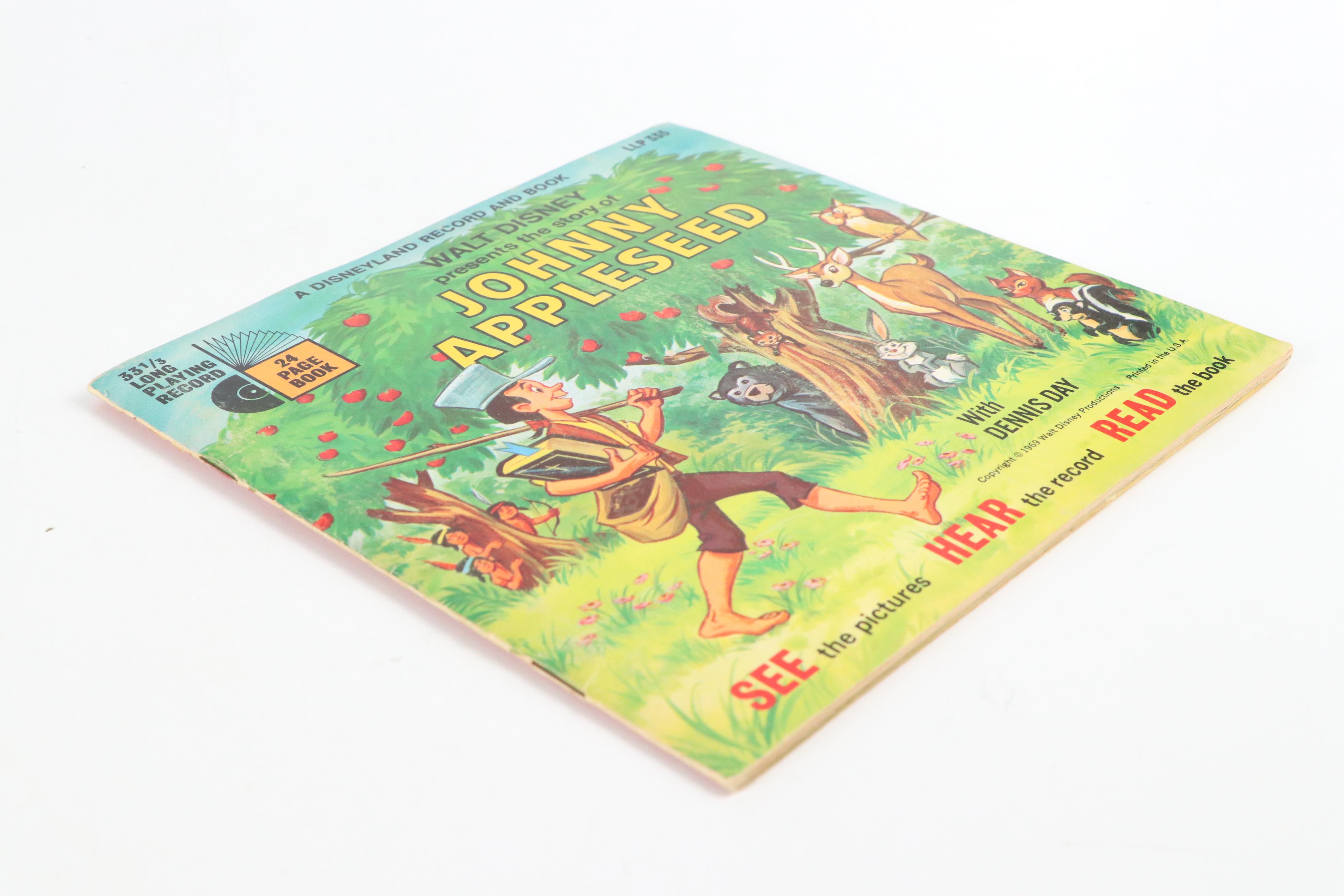 Walt Disney "Johnny Appleseed" Book with Record and More Children's Books