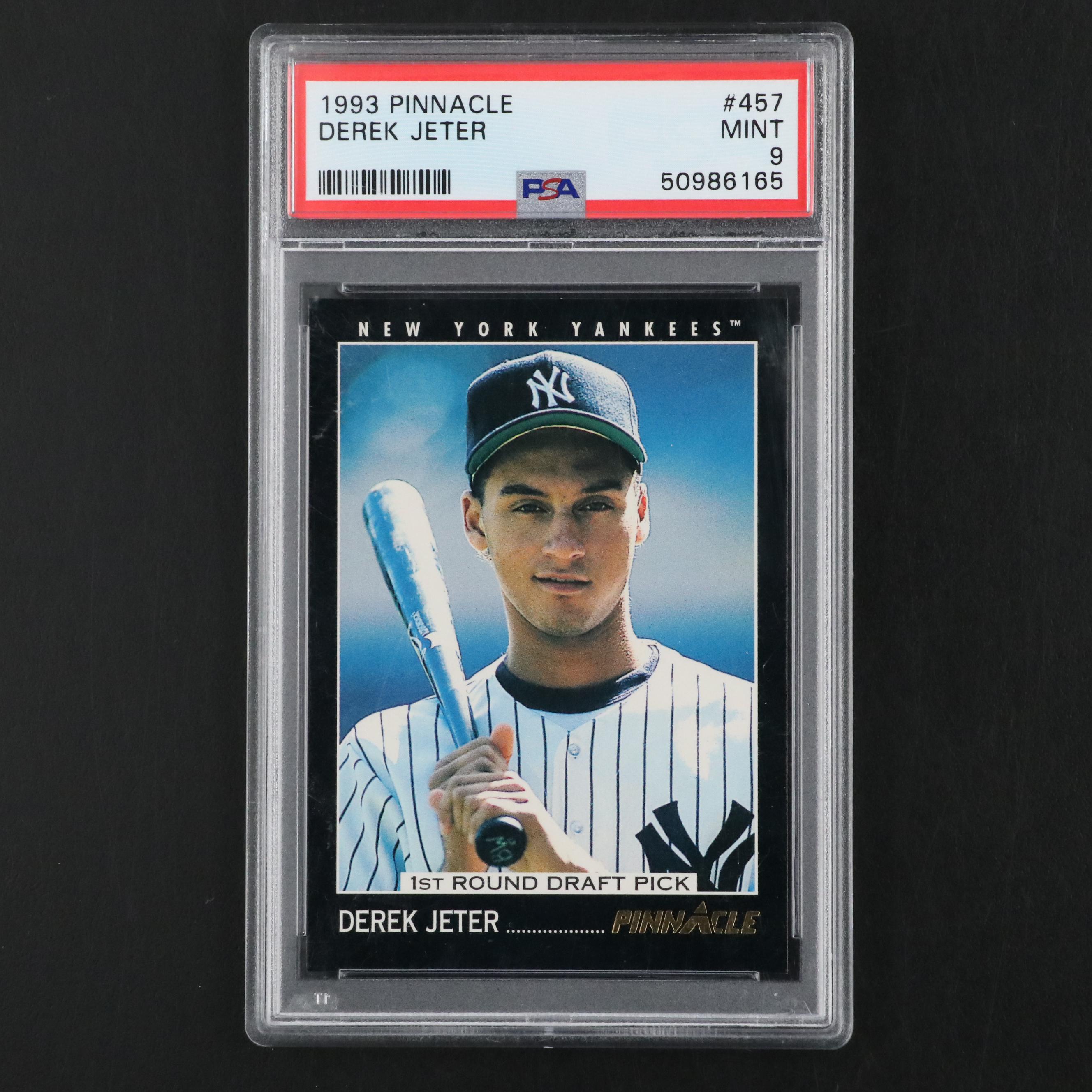 1993 Pinnacle Derek Jeter New York Yankees Rookie Baseball Card Graded PSA 9