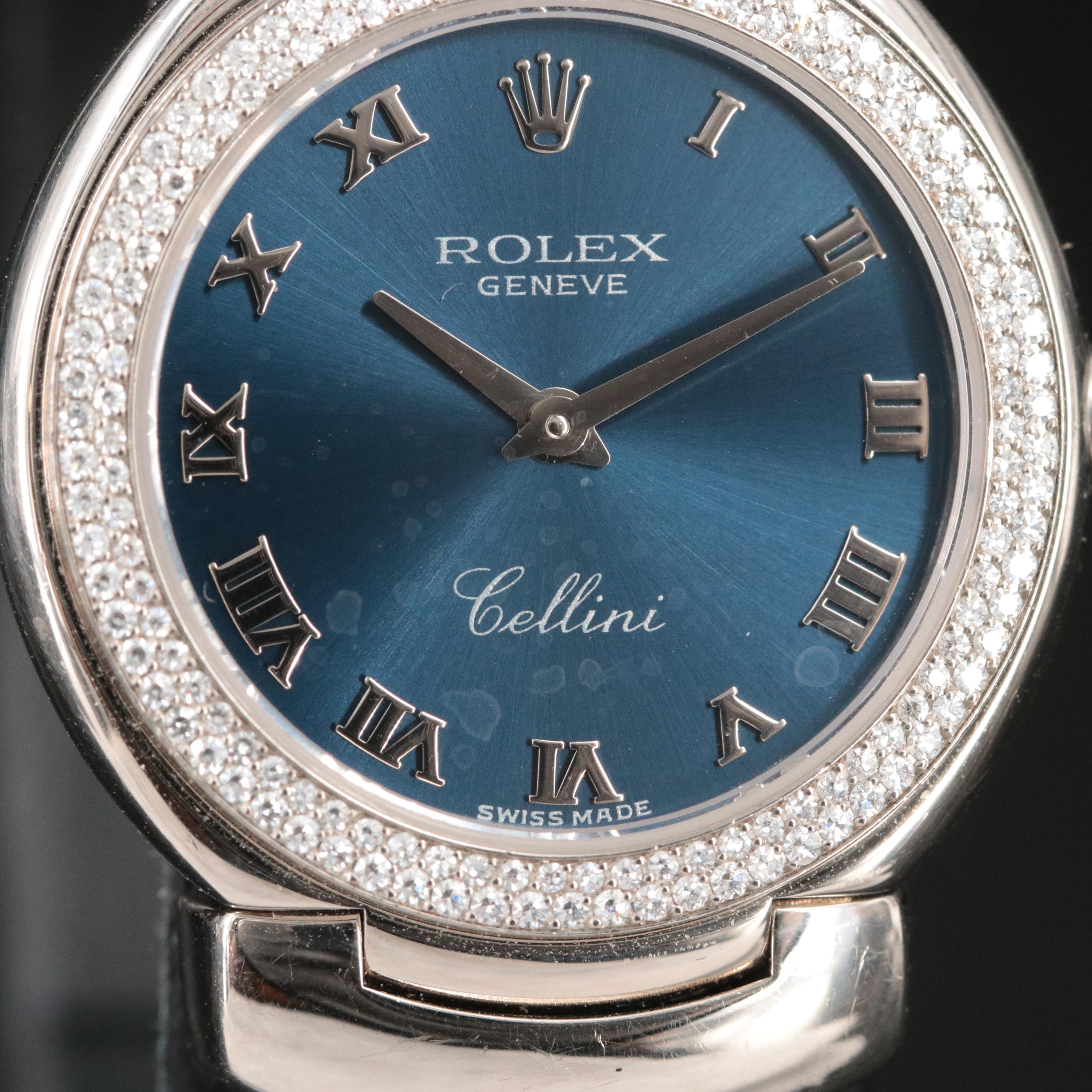 18K Rolex Cellini Cellissima Factory Diamond Quartz Watch