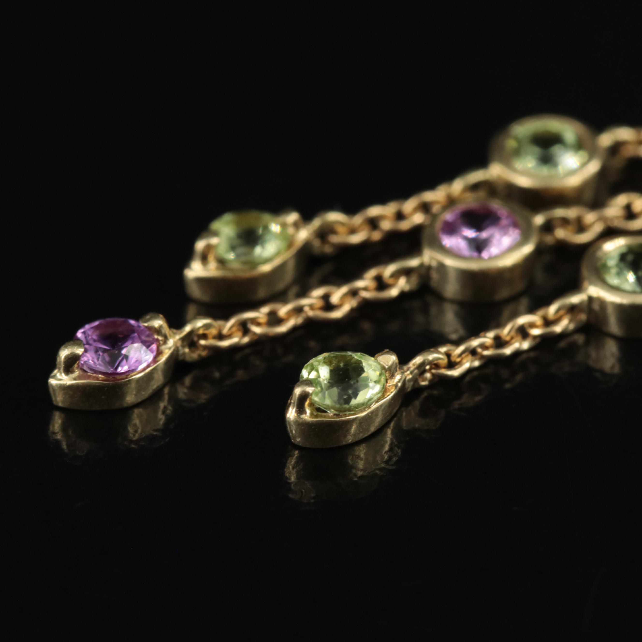 Tiffany & Co. 18K Pink Sapphire and Peridot Lavalier Necklace