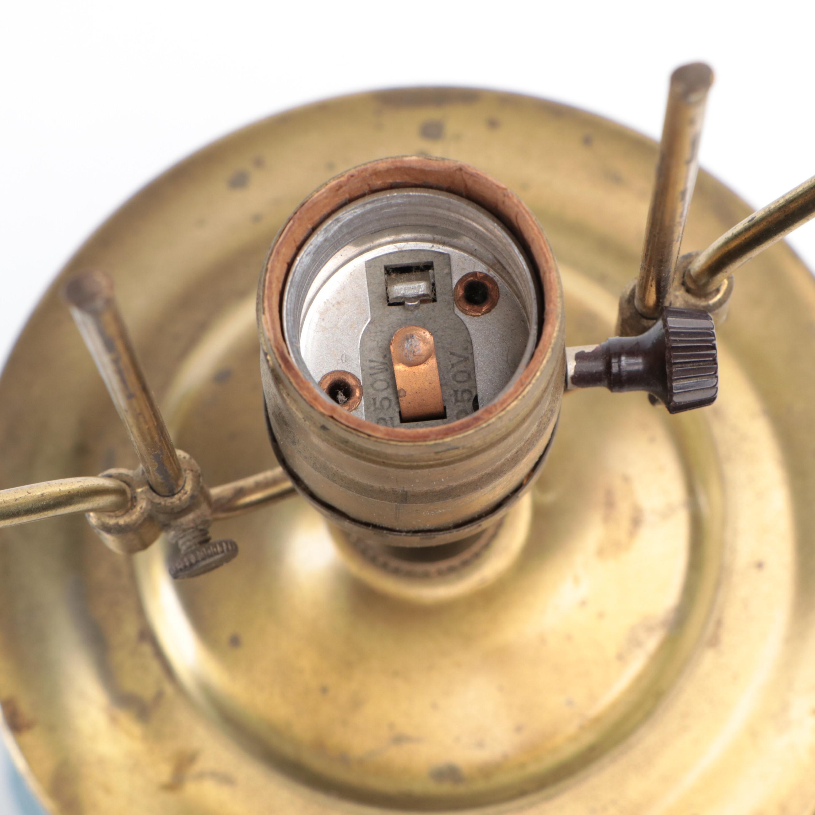 Arts and Crafts Blue Matte Glaze Lamp Attributed to Rookwood Pottery