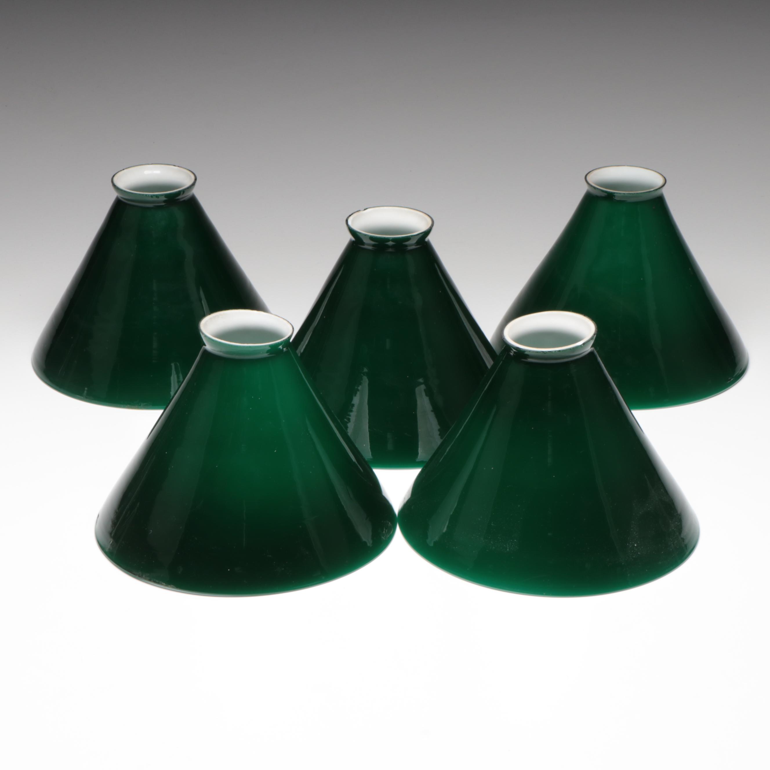 Emerald Green Cased Glass Lamp Shades