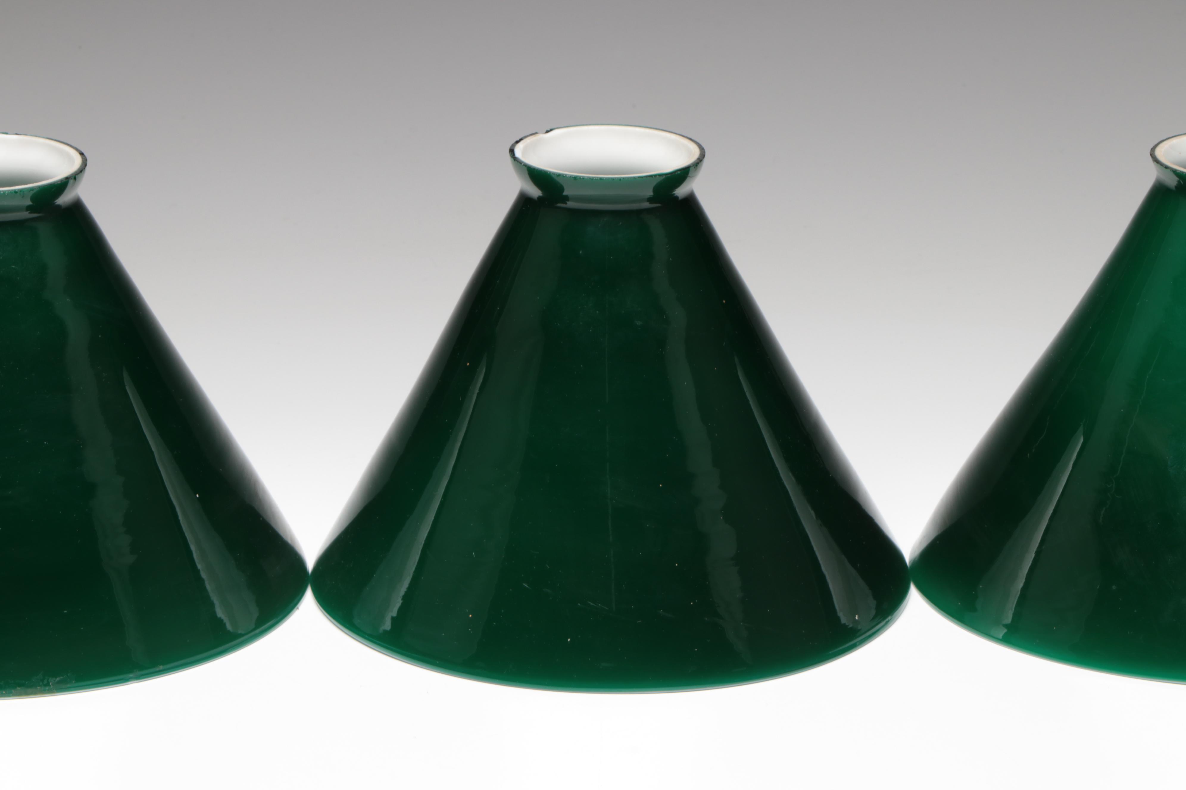 Emerald Green Cased Glass Lamp Shades