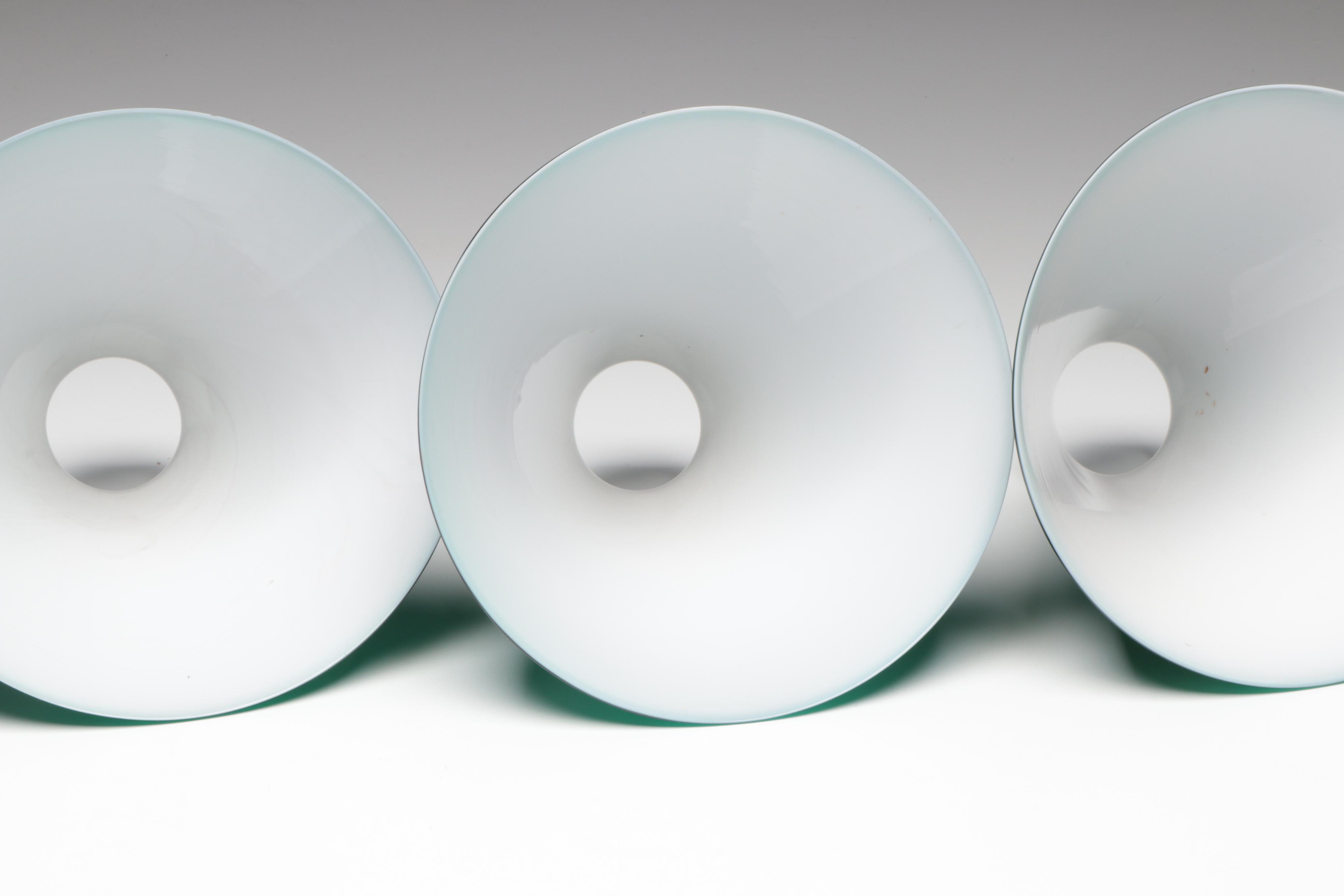 Emerald Green Cased Glass Lamp Shades