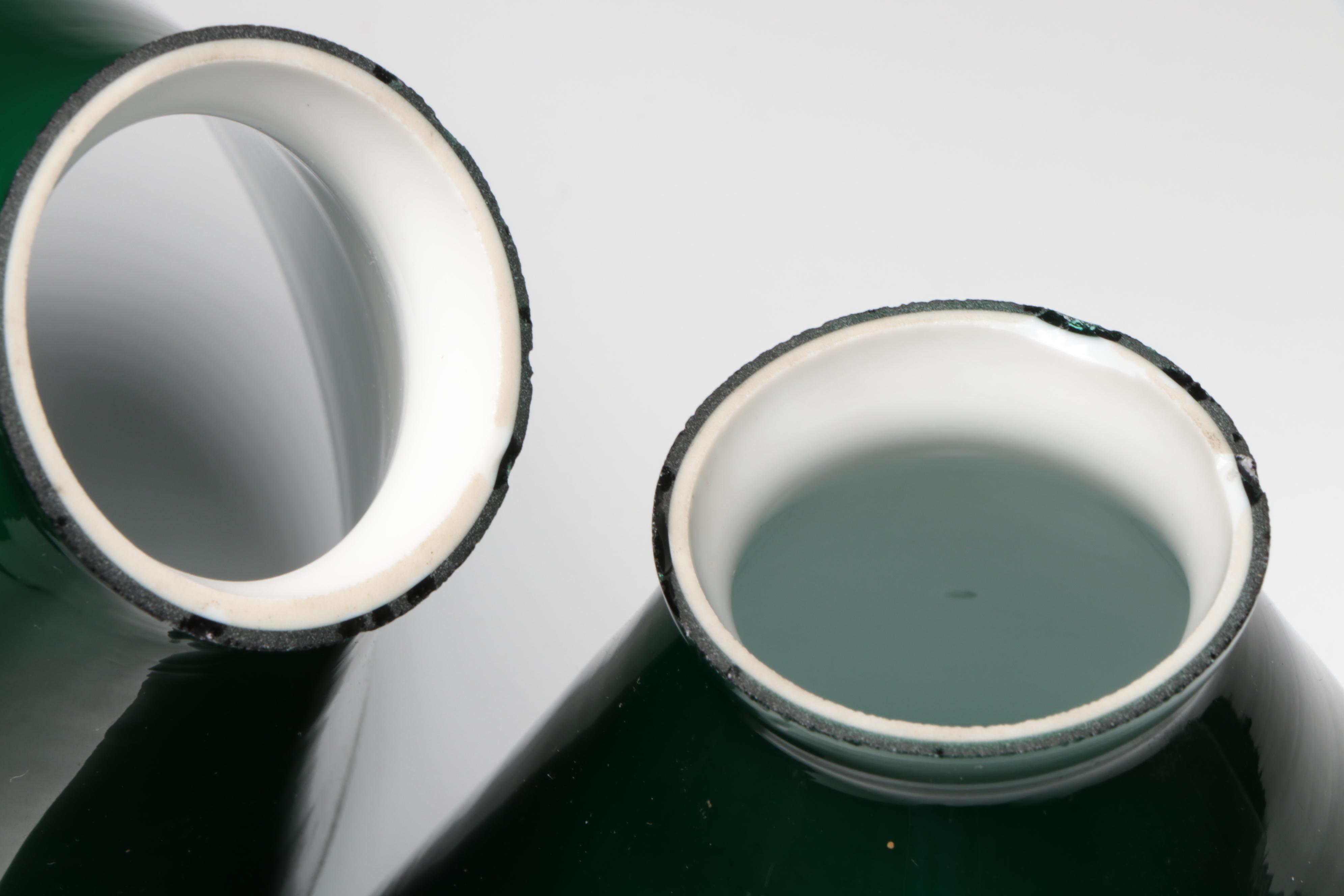 Emerald Green Cased Glass Lamp Shades