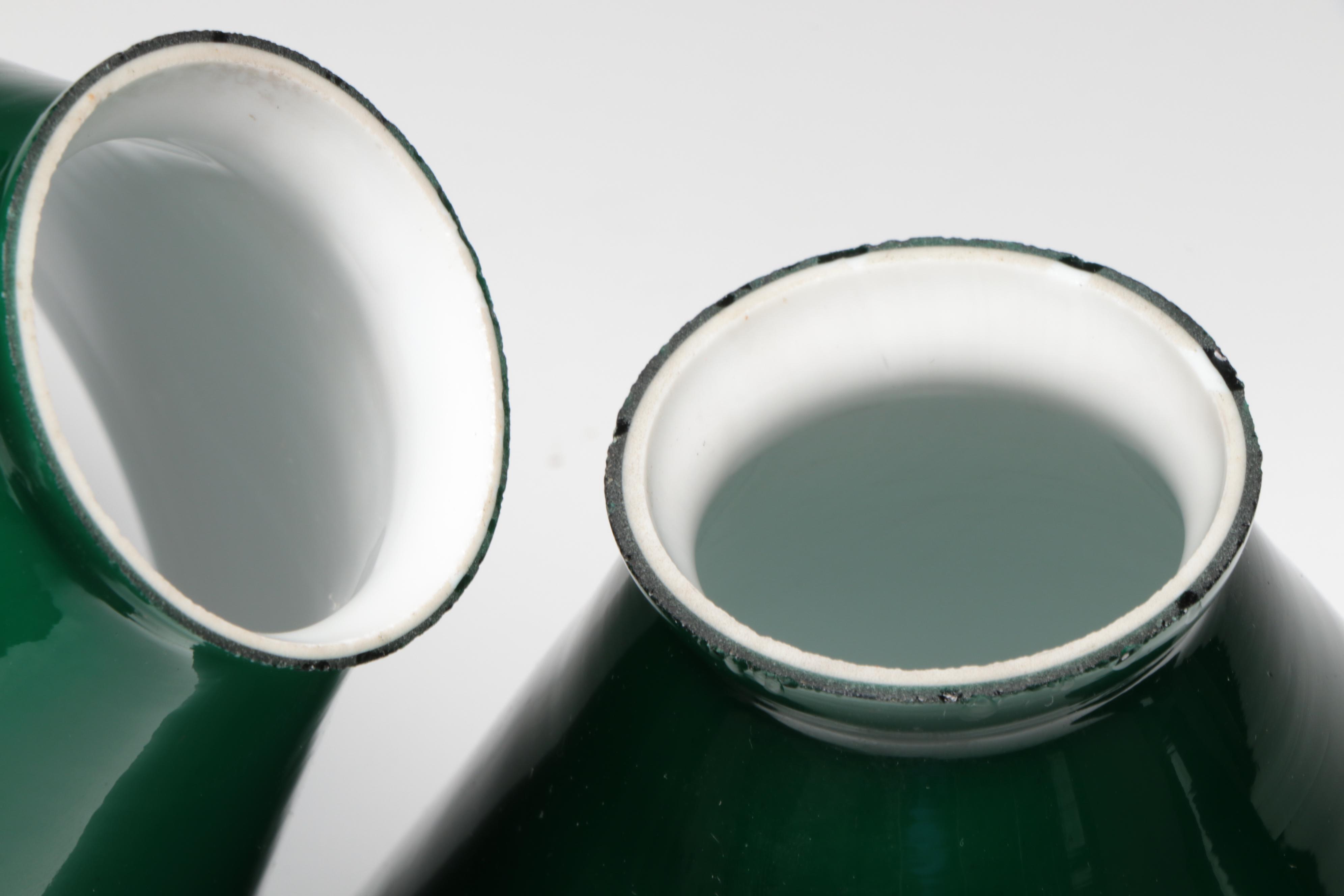 Emerald Green Cased Glass Lamp Shades