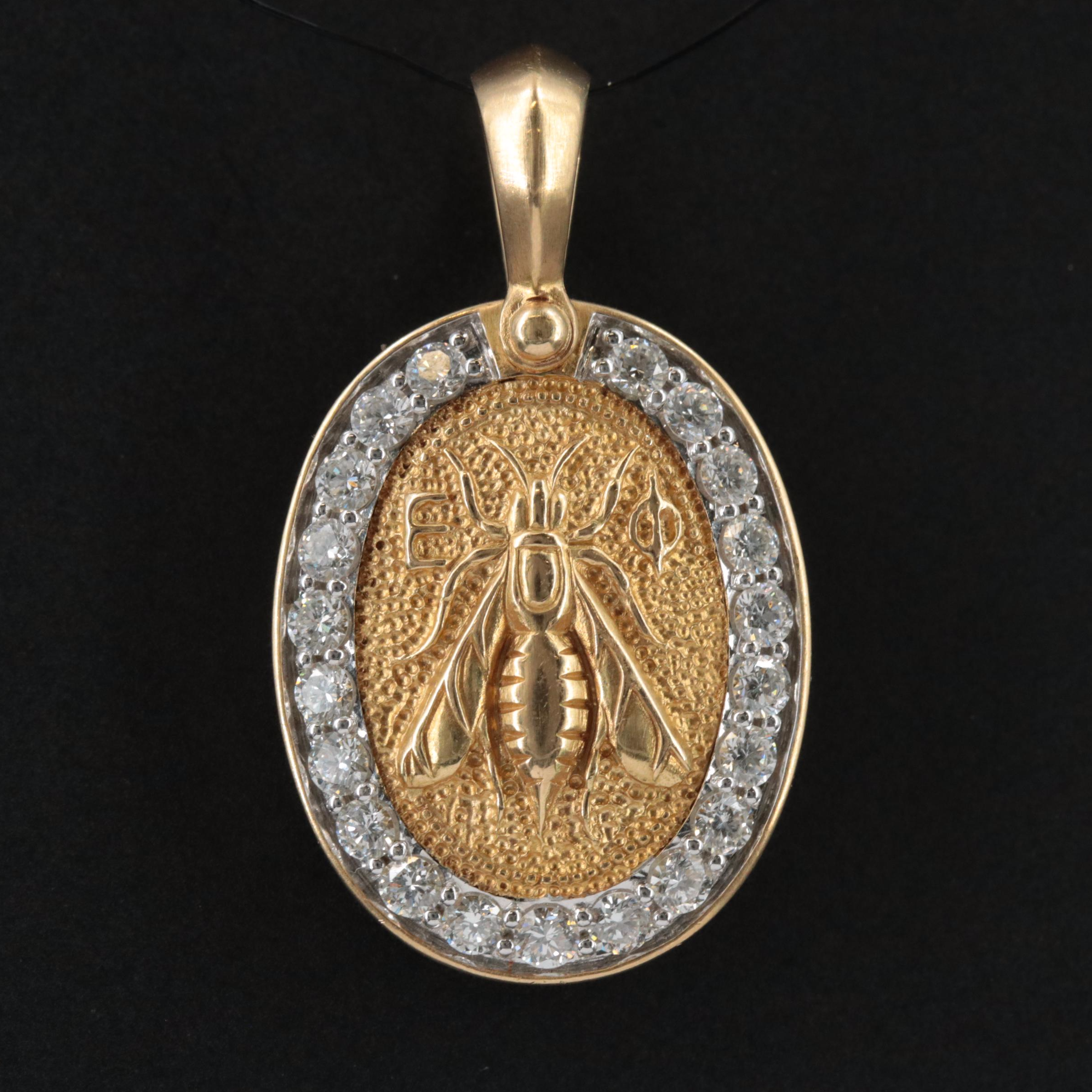 David Yurman Petrvs Bee 18K 0.68 CTW Diamond Amulet Pendant